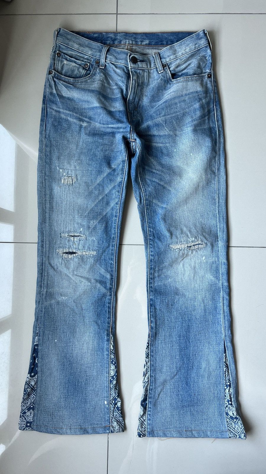Vintage Levi’s 517 “Bandana & Damaged” custom Size 31
