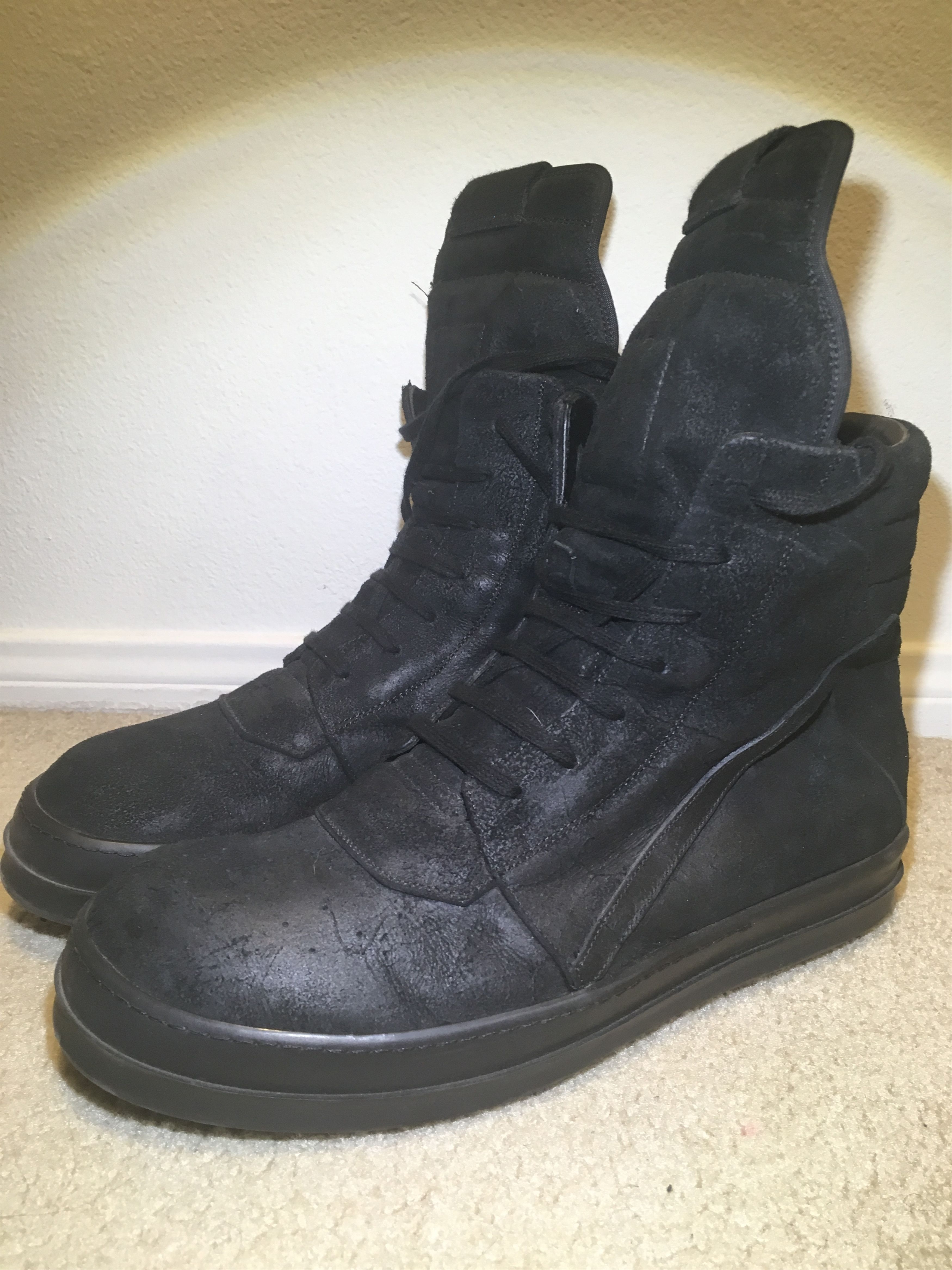 Rick Owens Black Blistered geobaskets Size US 11 / EU 44 - 1 Thumbnail