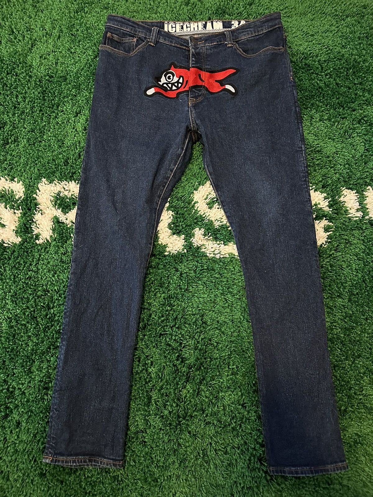 Icecream IC Running Dog Embroidered Slim Jeans Size US 34 / EU 50 - 1 Thumbnail