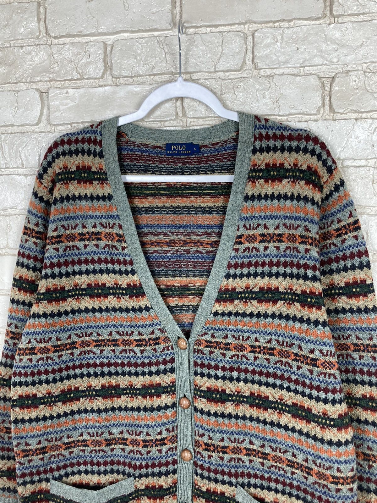 Polo Ralph Lauren Polo Ralph Lauren multi colour wool cardigan sweater Size US L / EU 52-54 / 3 - 2 Thumbnail