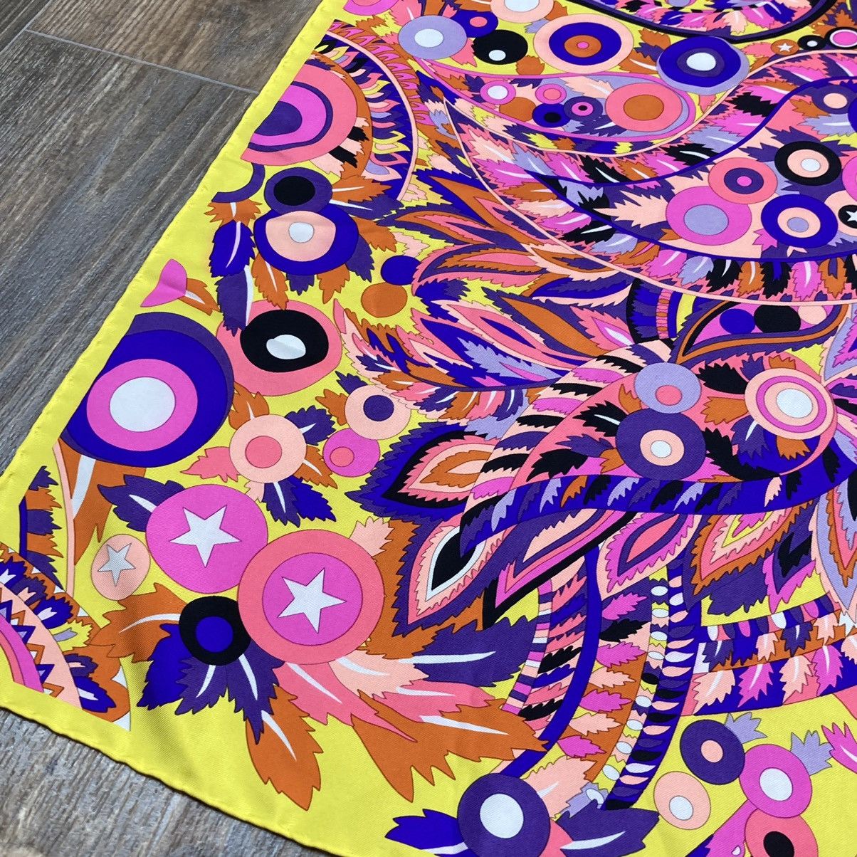 Versace Versace yellow stars floral silk scarf Size ONE SIZE - 4 Thumbnail