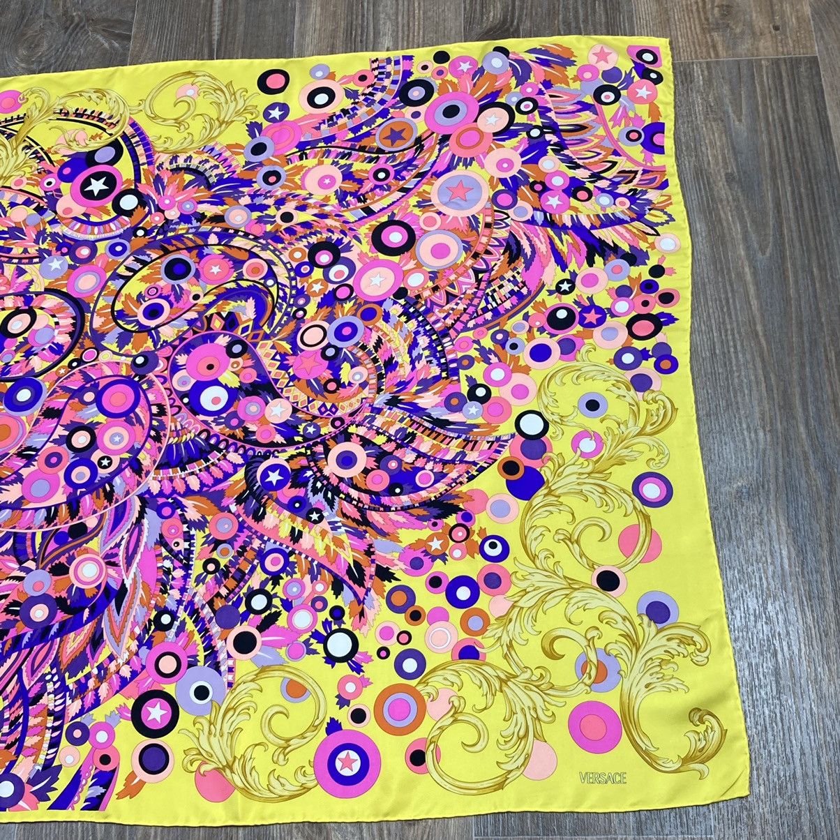 Versace Versace yellow stars floral silk scarf Size ONE SIZE - 3 Thumbnail