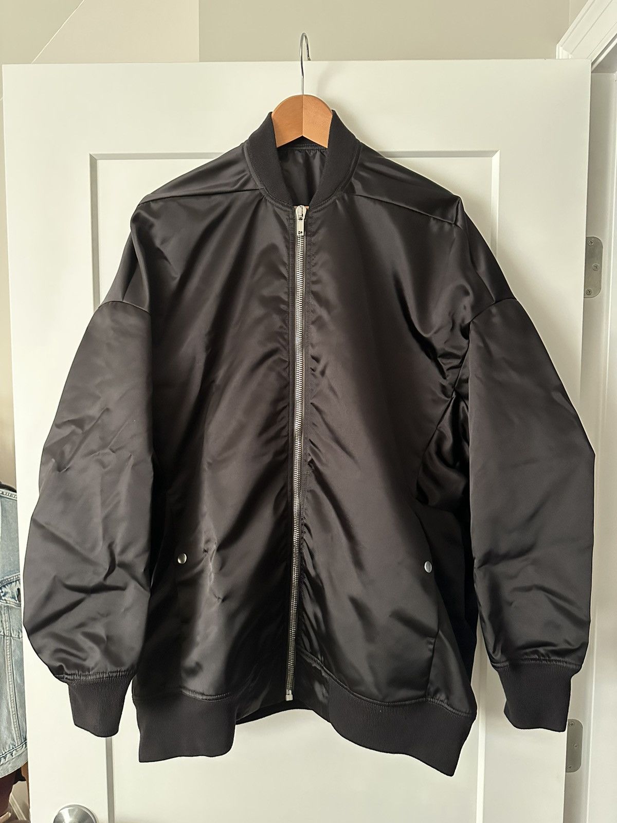 image of Rick Owens Jumbo Peter Flight Jacket in Black, Women's (Size Medium)
