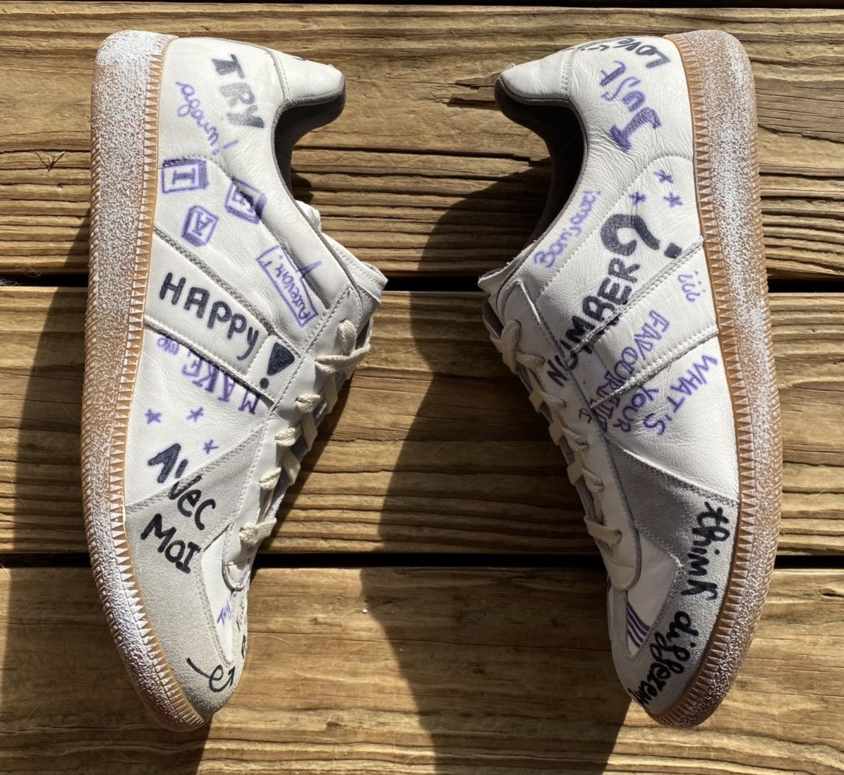 Maison Margiela Women's Vintage Graffiti White Low Top
