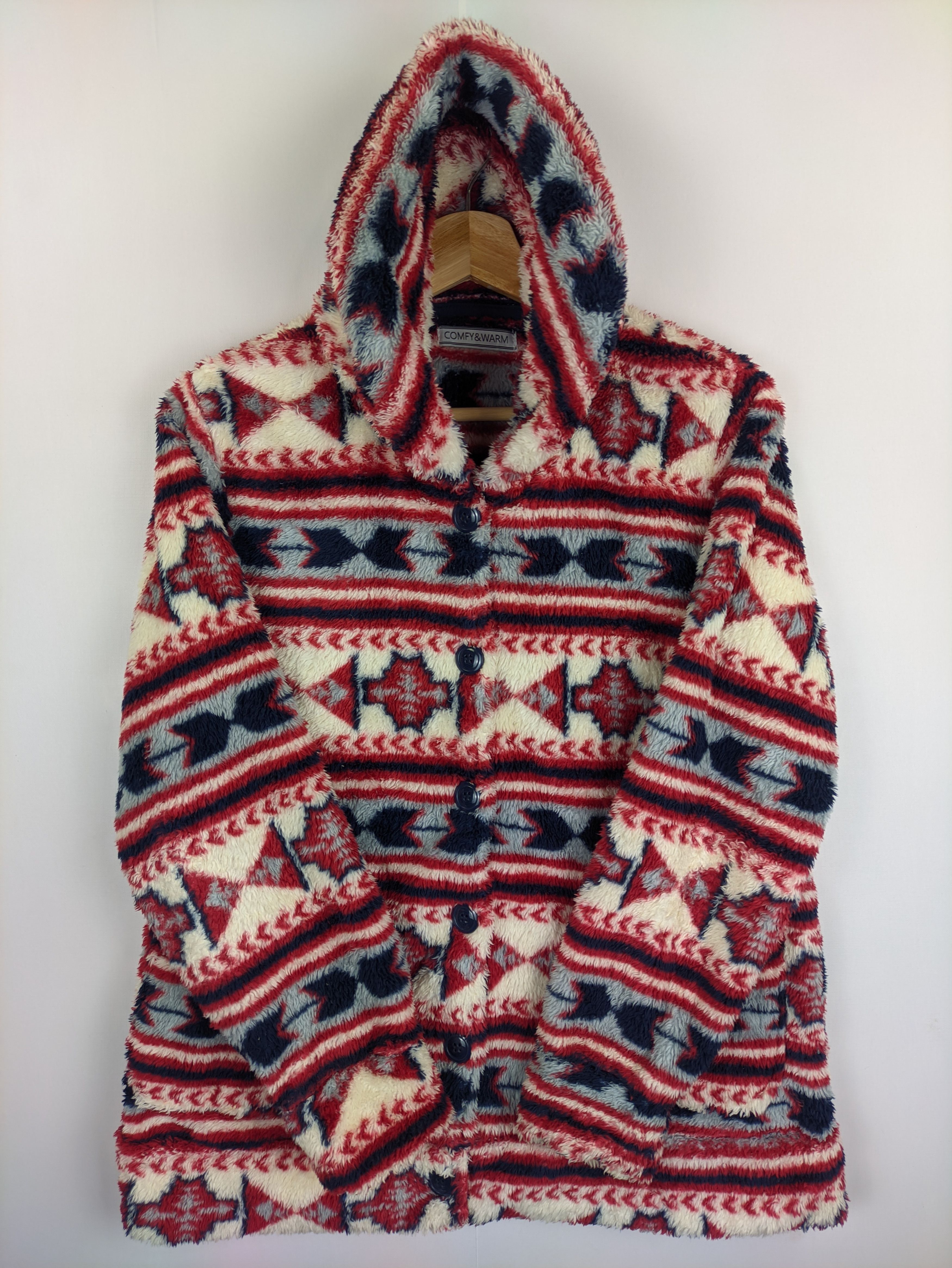 Japanese Brand Steals🔥Fleece Jacket Hooded Navajo Patterned Size US M / EU 48-50 / 2 - 5 Thumbnail