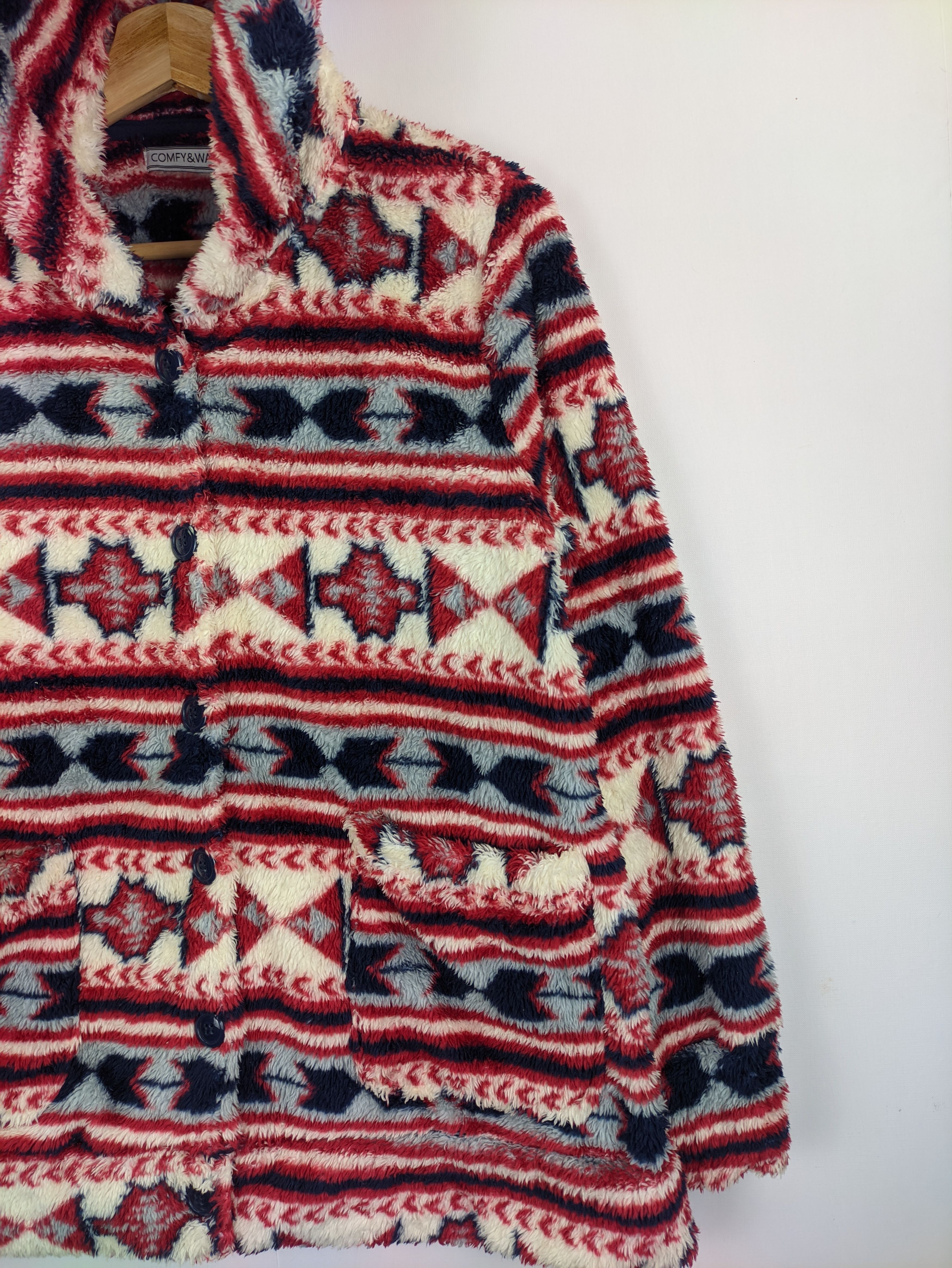 Japanese Brand Steals🔥Fleece Jacket Hooded Navajo Patterned Size US M / EU 48-50 / 2 - 4 Thumbnail
