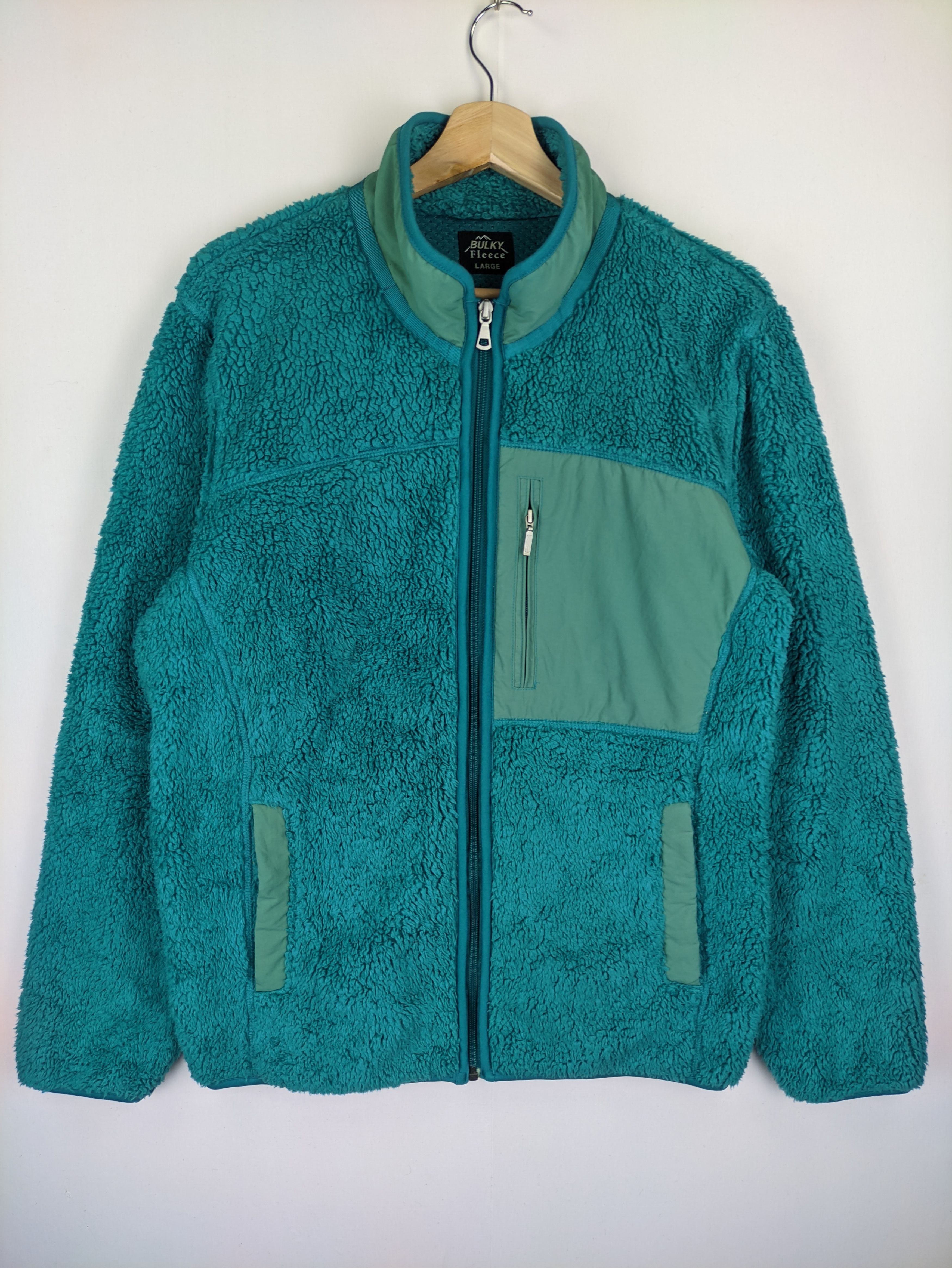 image of StealsUniqlo Fleece Jacket Zip Up in Turqouise, Men's (Size Medium)