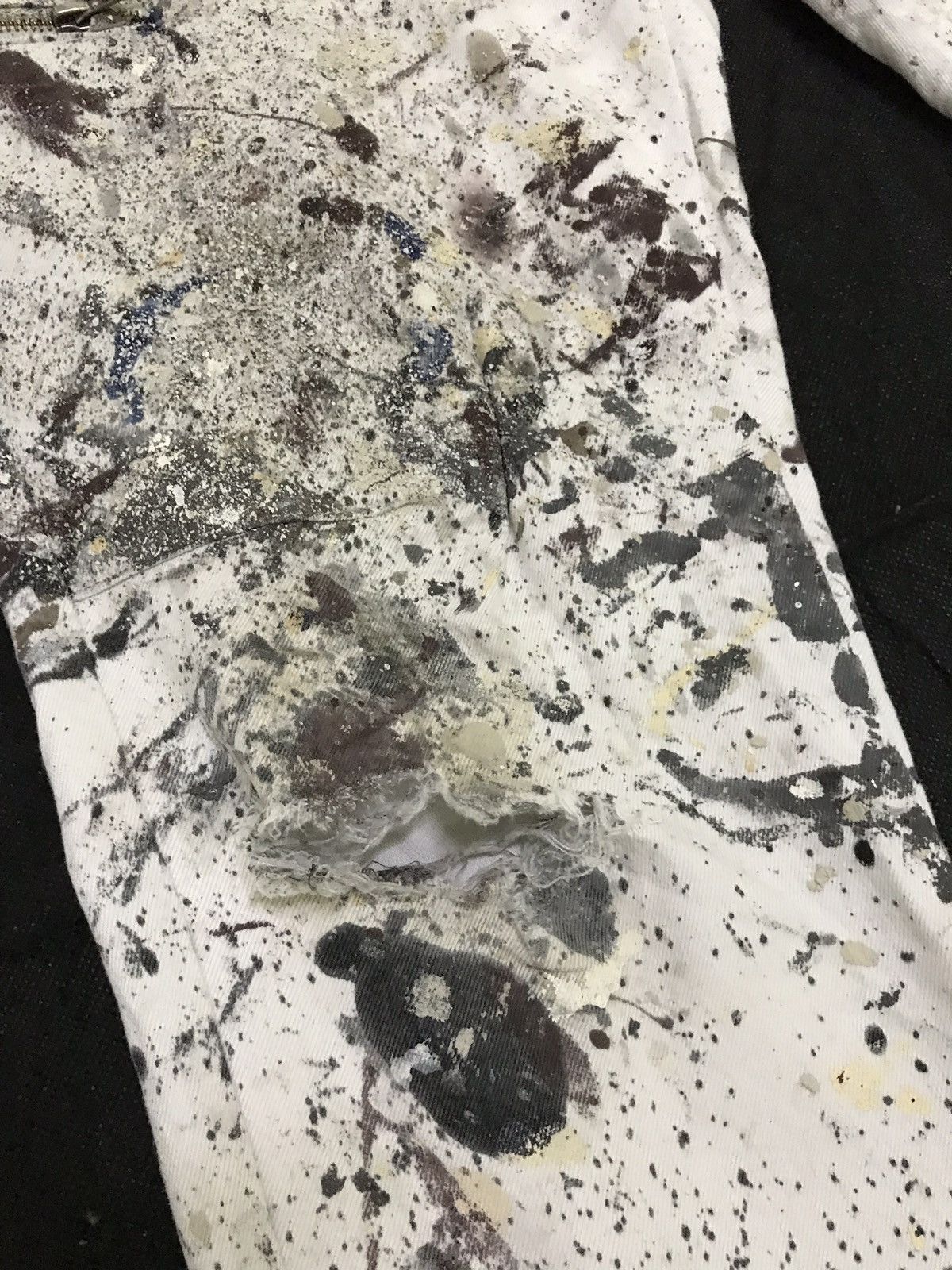 Art Comes First × Japanese Brand Fieldcore Paint Splash Distressed Casual Pants Size US 33 - 5 Thumbnail