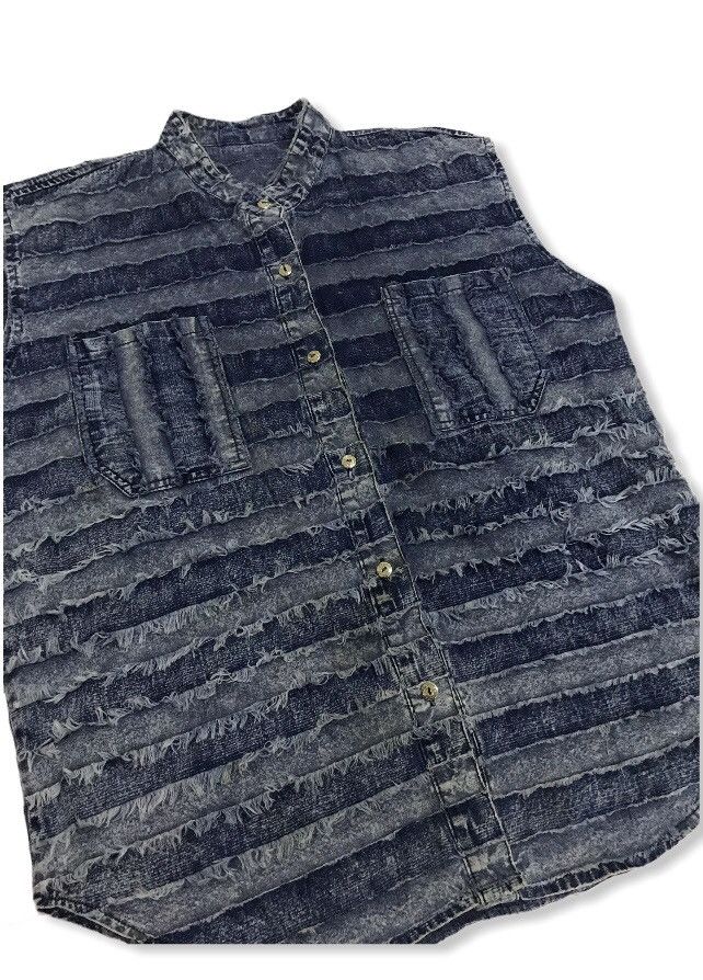 Hysteric Glamour × Japanese Brand Distressed Denims Hagi Striped Sleeveless jacket Size US M / EU 48-50 / 2 - 2 Thumbnail