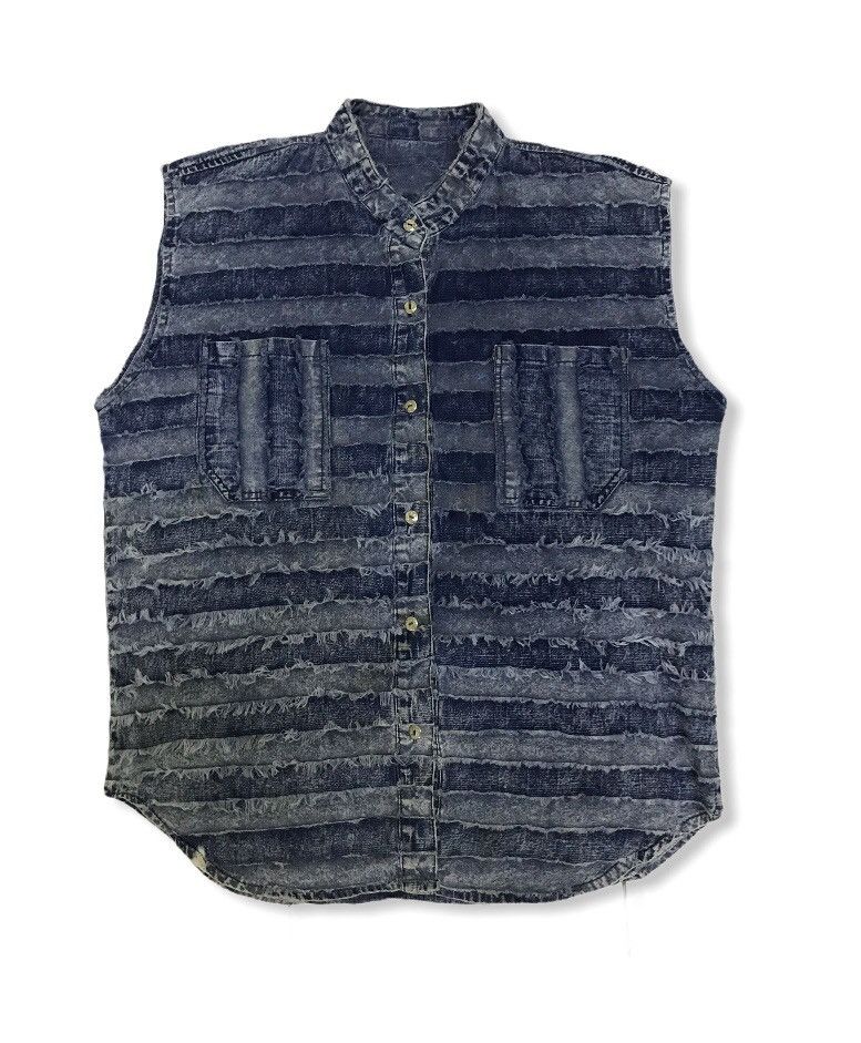 Hysteric Glamour × Japanese Brand Distressed Denims Hagi Striped Sleeveless jacket Size US M / EU 48-50 / 2 - 1 Thumbnail