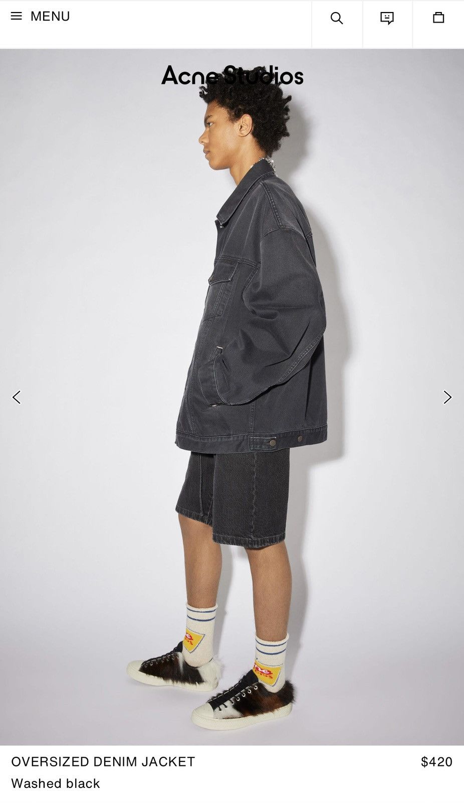 Acne Studios Oversized denim jacket washed black Size US S / EU 44-46 / 1 - 3 Thumbnail
