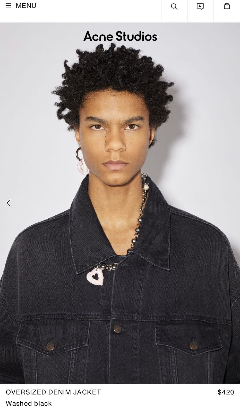Acne Studios Oversized denim jacket washed black Size US S / EU 44-46 / 1 - 4 Thumbnail