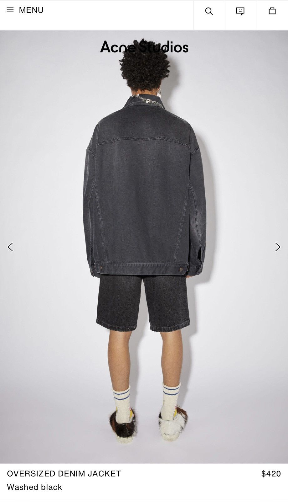 Acne Studios Oversized denim jacket washed black Size US S / EU 44-46 / 1 - 2 Thumbnail