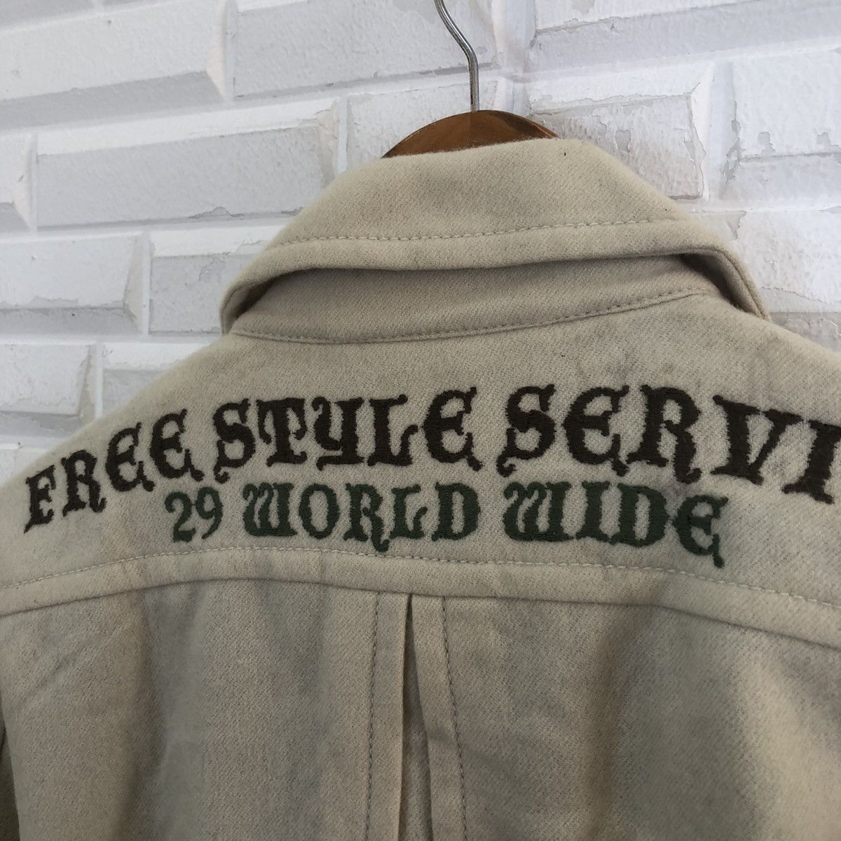 Japanese Brand VINTAGE 291295=HOMME VARSITY BIG LOGO JACKET Size US M / EU 48-50 / 2 - 7 Thumbnail