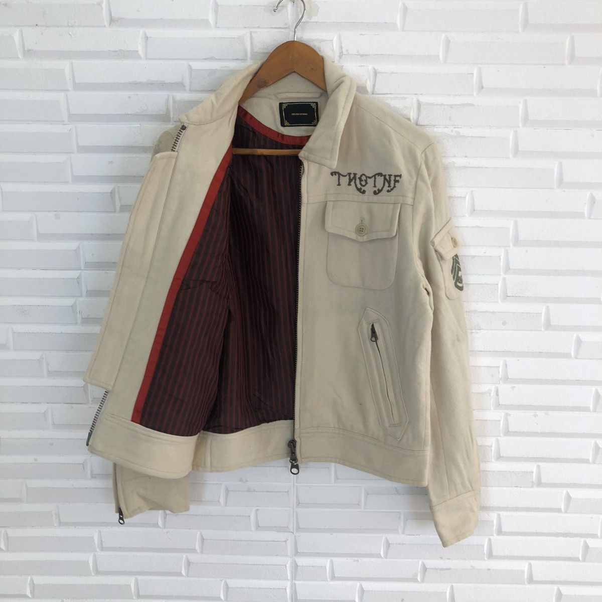 Japanese Brand VINTAGE 291295=HOMME VARSITY BIG LOGO JACKET Size US M / EU 48-50 / 2 - 9 Thumbnail