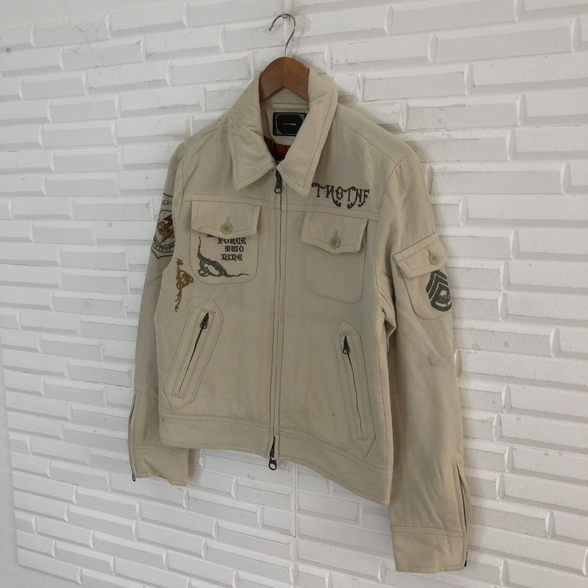 Japanese Brand VINTAGE 291295=HOMME VARSITY BIG LOGO JACKET Size US M / EU 48-50 / 2 - 2 Thumbnail