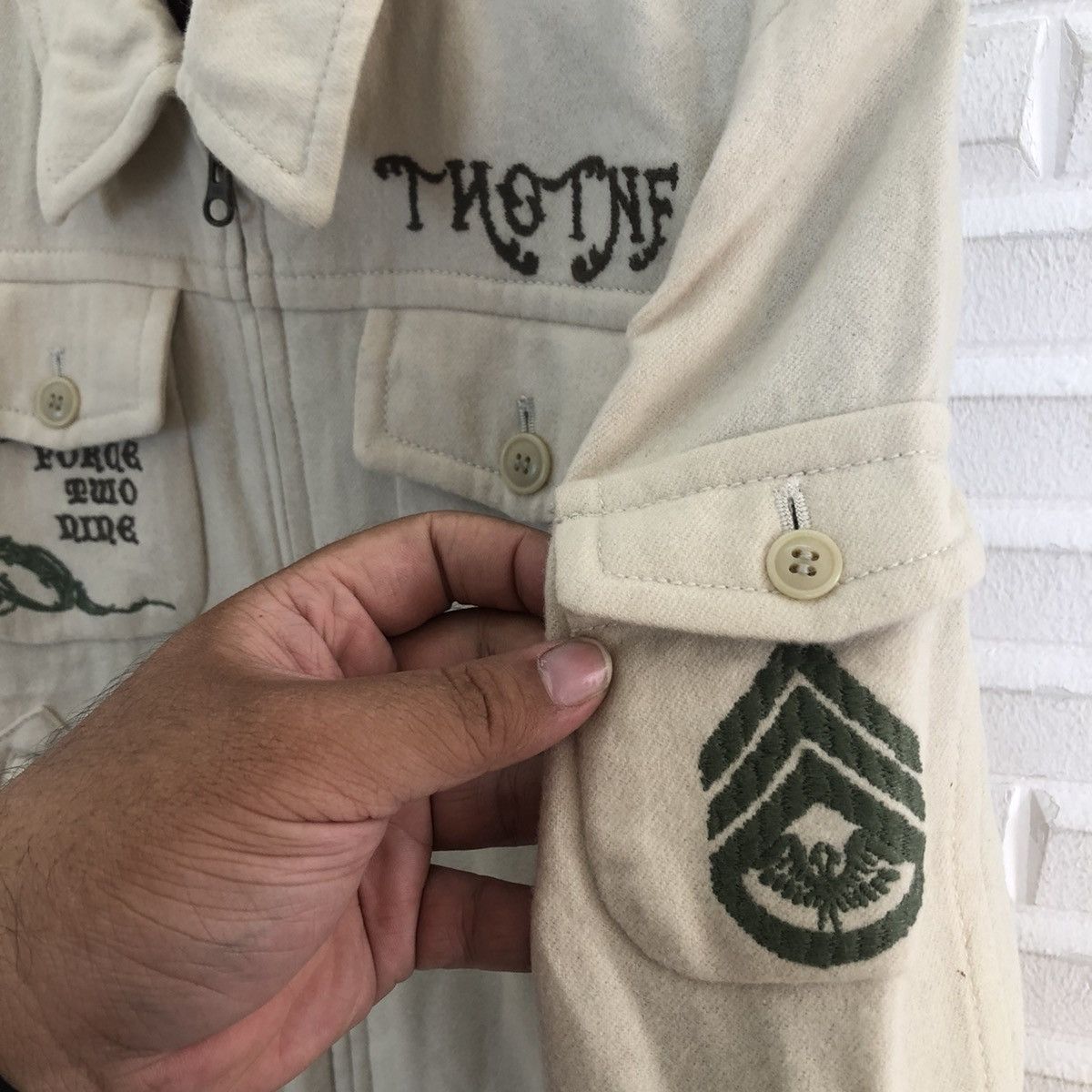Japanese Brand VINTAGE 291295=HOMME VARSITY BIG LOGO JACKET Size US M / EU 48-50 / 2 - 5 Thumbnail