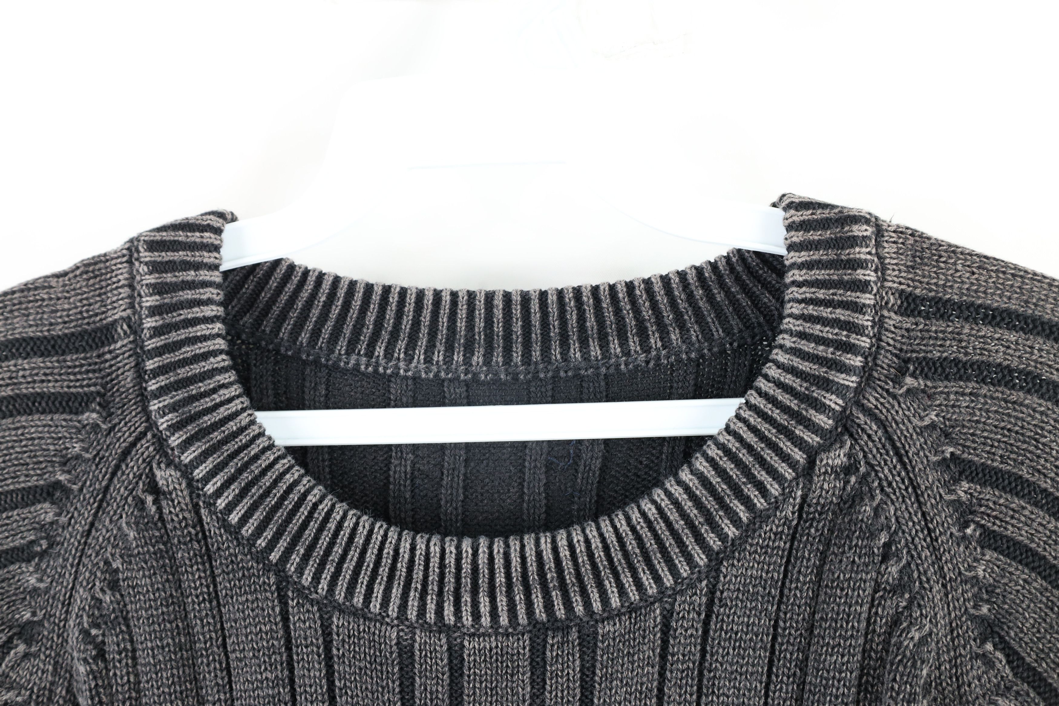 Vintage Streetwear Vintage Faded Chunky Ribbed Crewneck Sweater Size US L / EU 52-54 / 3 - 4 Thumbnail