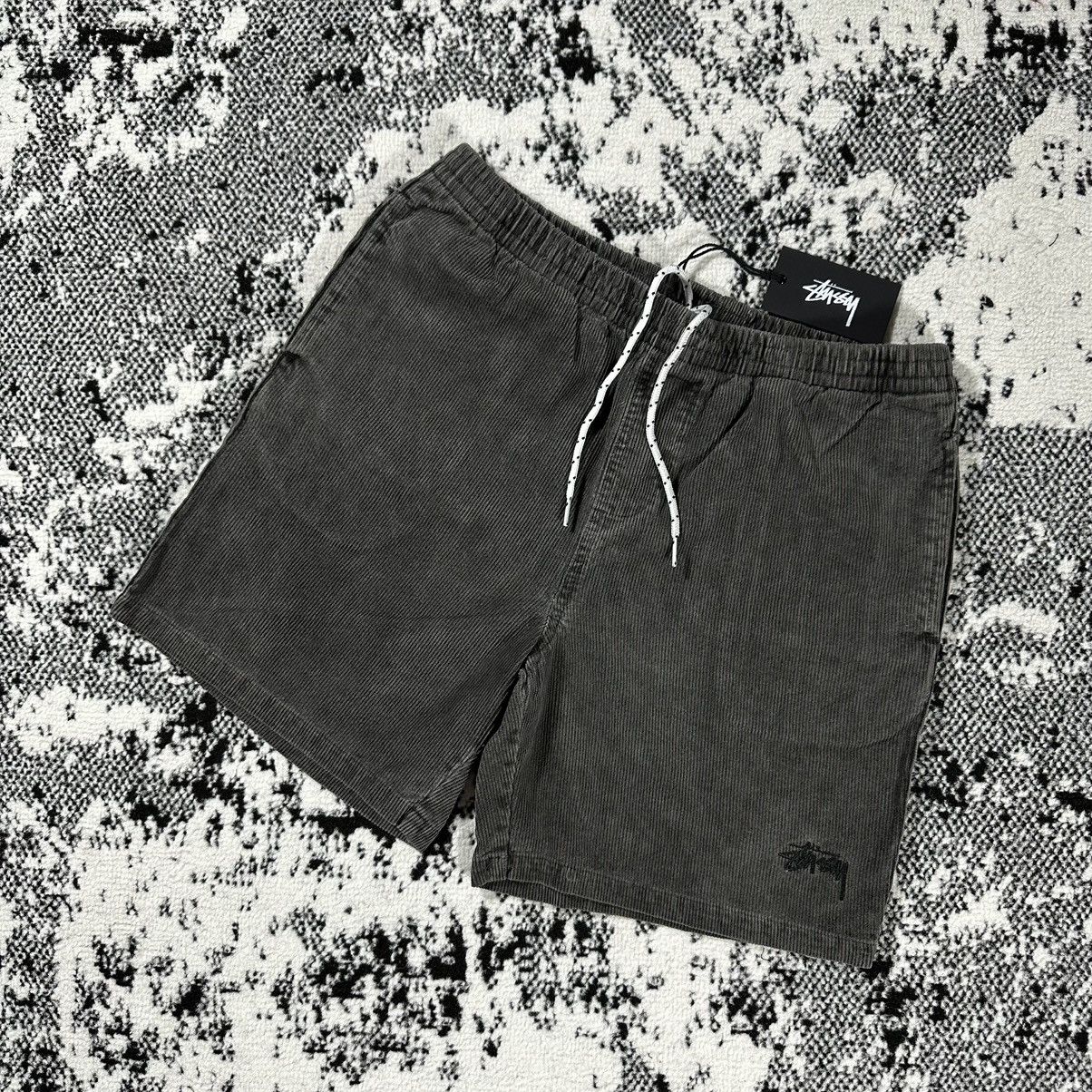 image of Stussy Cord Shorts Charcoal Wash 32, Men's