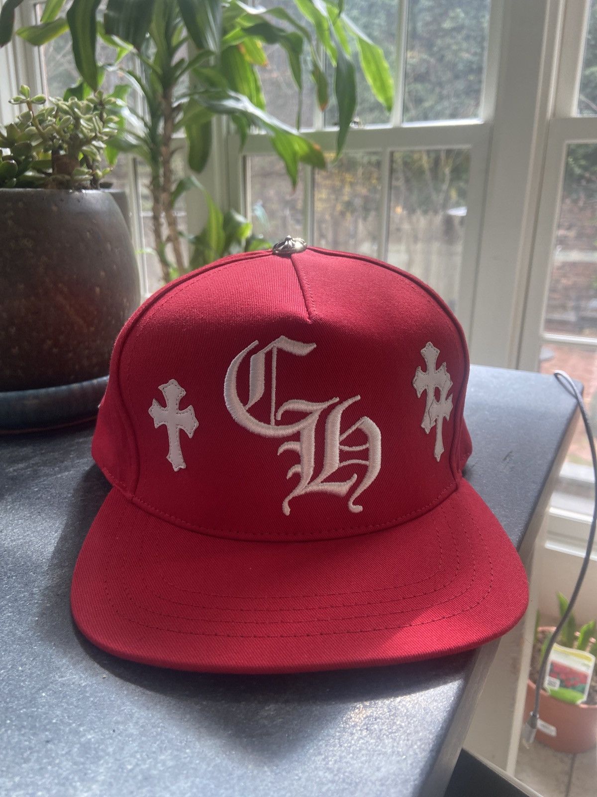 Chrome Hearts Chrome Hearts Leather Patch Red Hat | Grailed