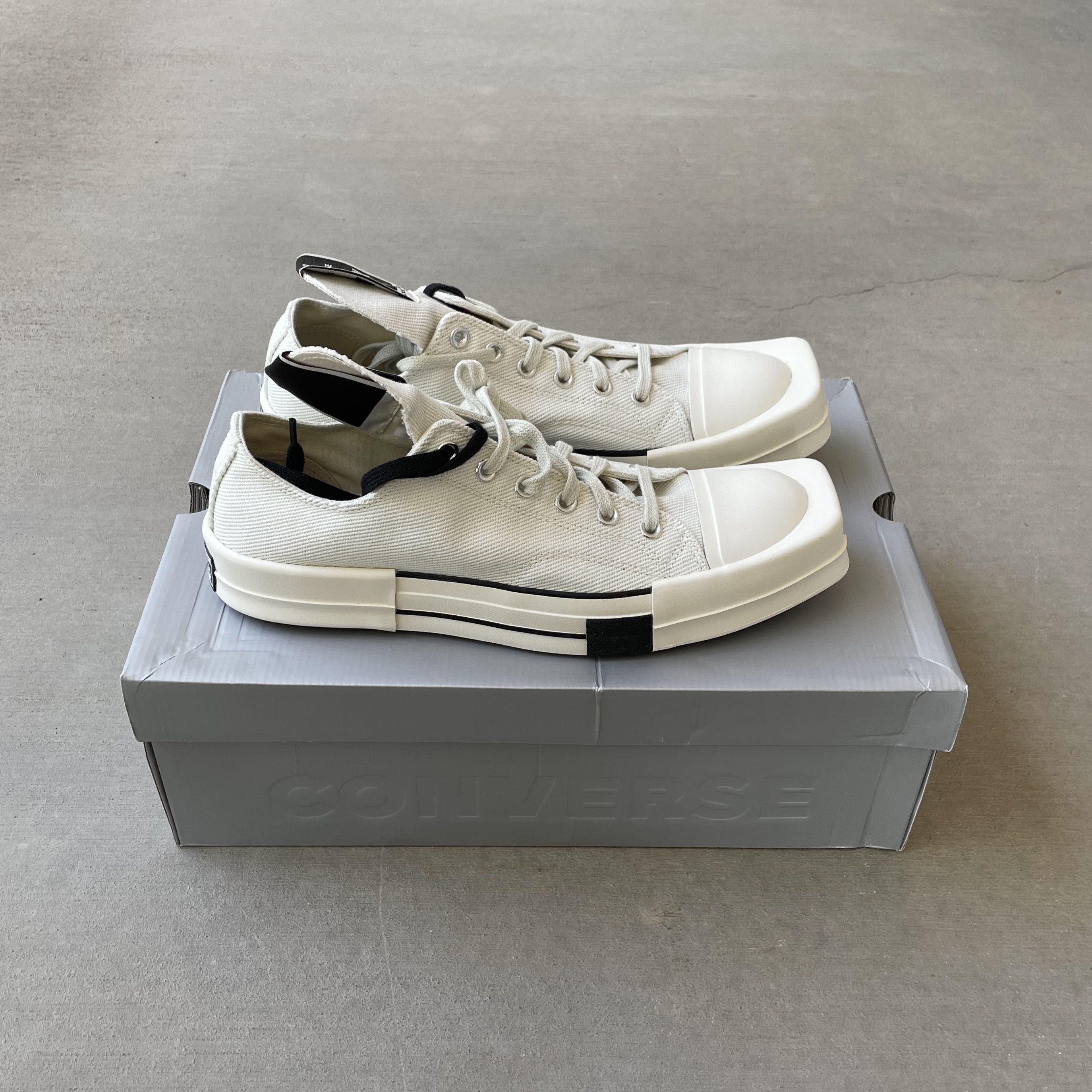 Pre-owned Converse X Rick Owens Nib Rick Owens X Converse Turbodrk Chuck 70 White Canvas Shoes