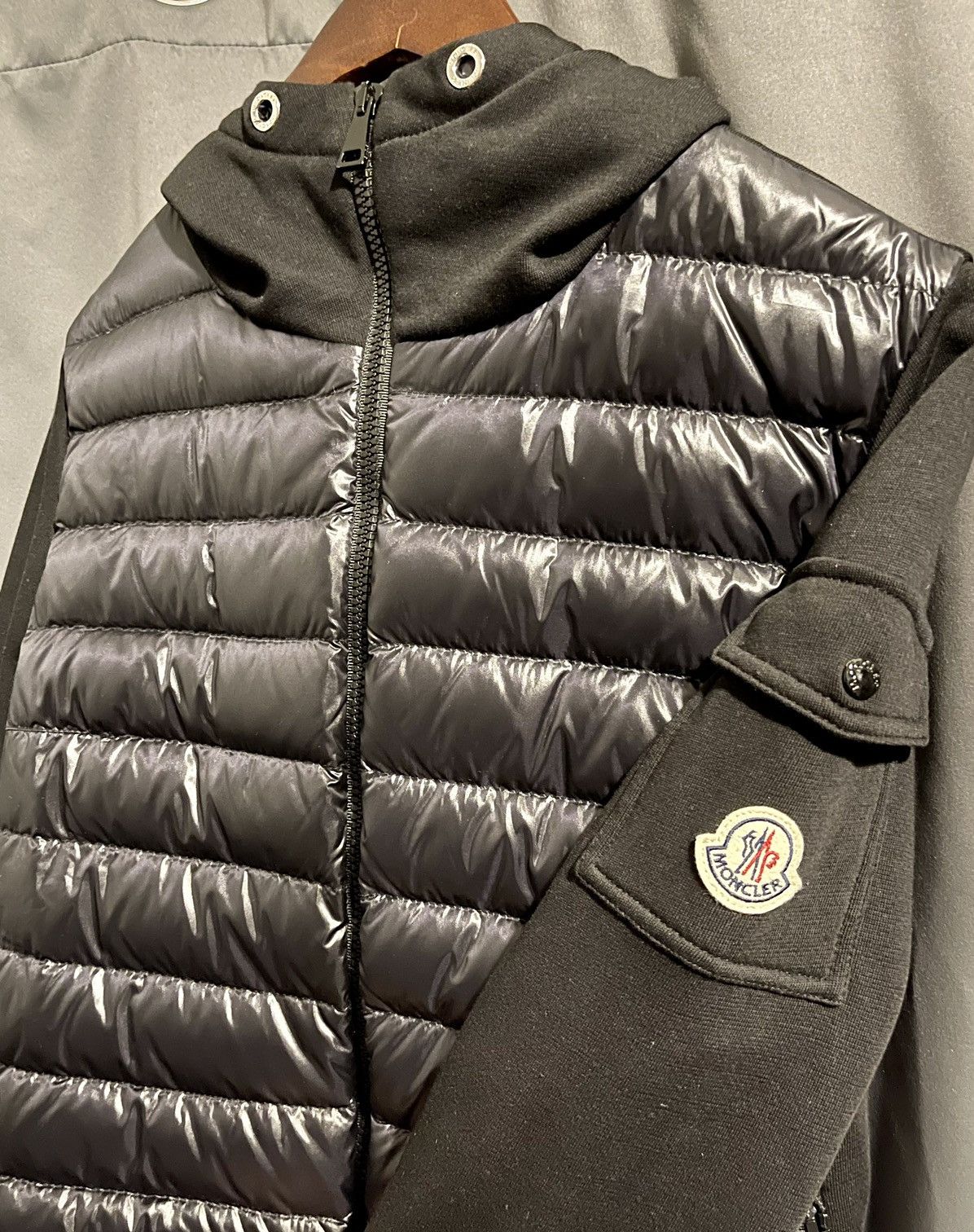 Moncler knit & down combo cardigan on sale