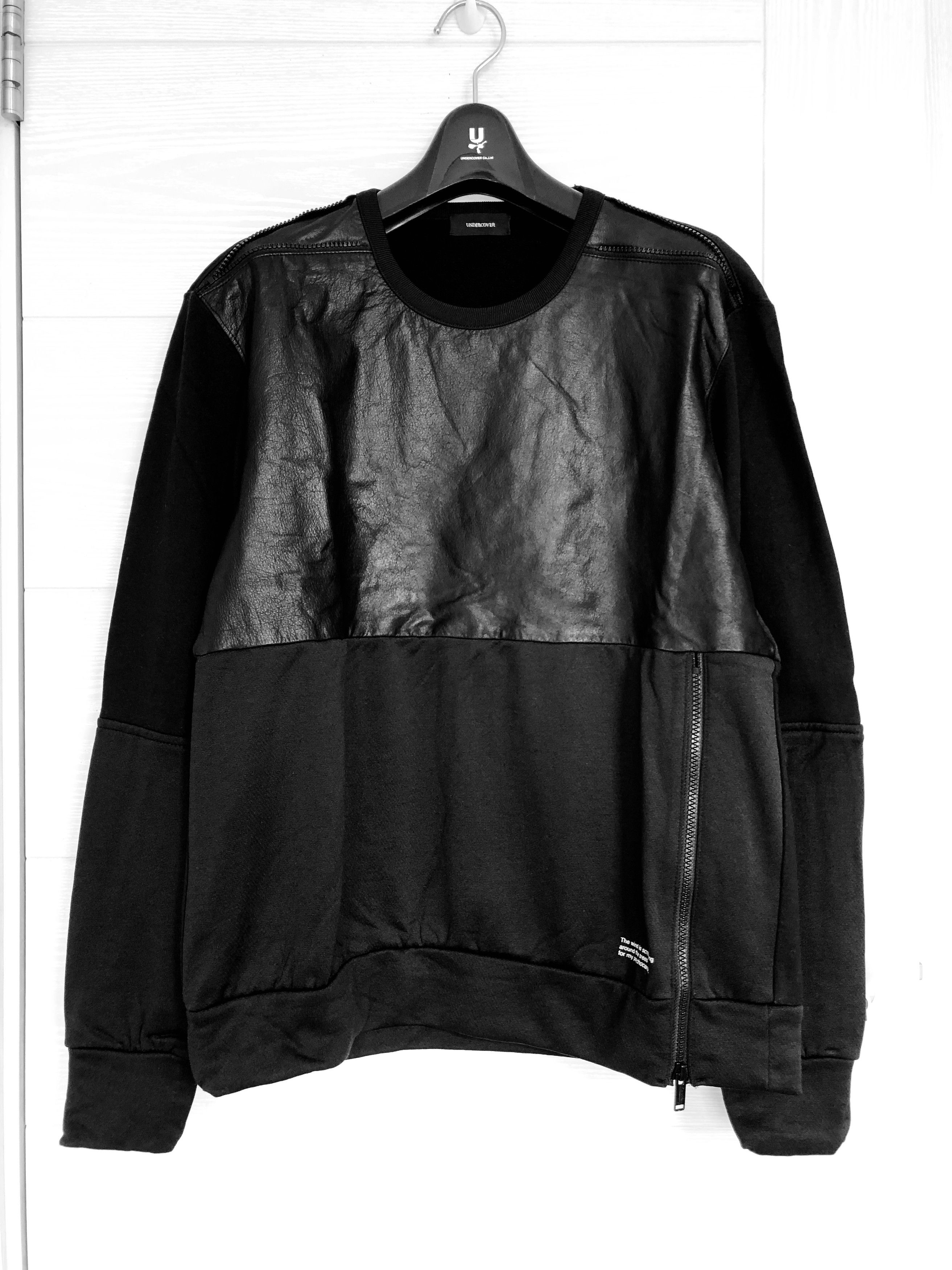 Undercover 14SS Half Leather Sweatshirt with Zippers Size US L / EU 52-54 / 3 - 2 Thumbnail