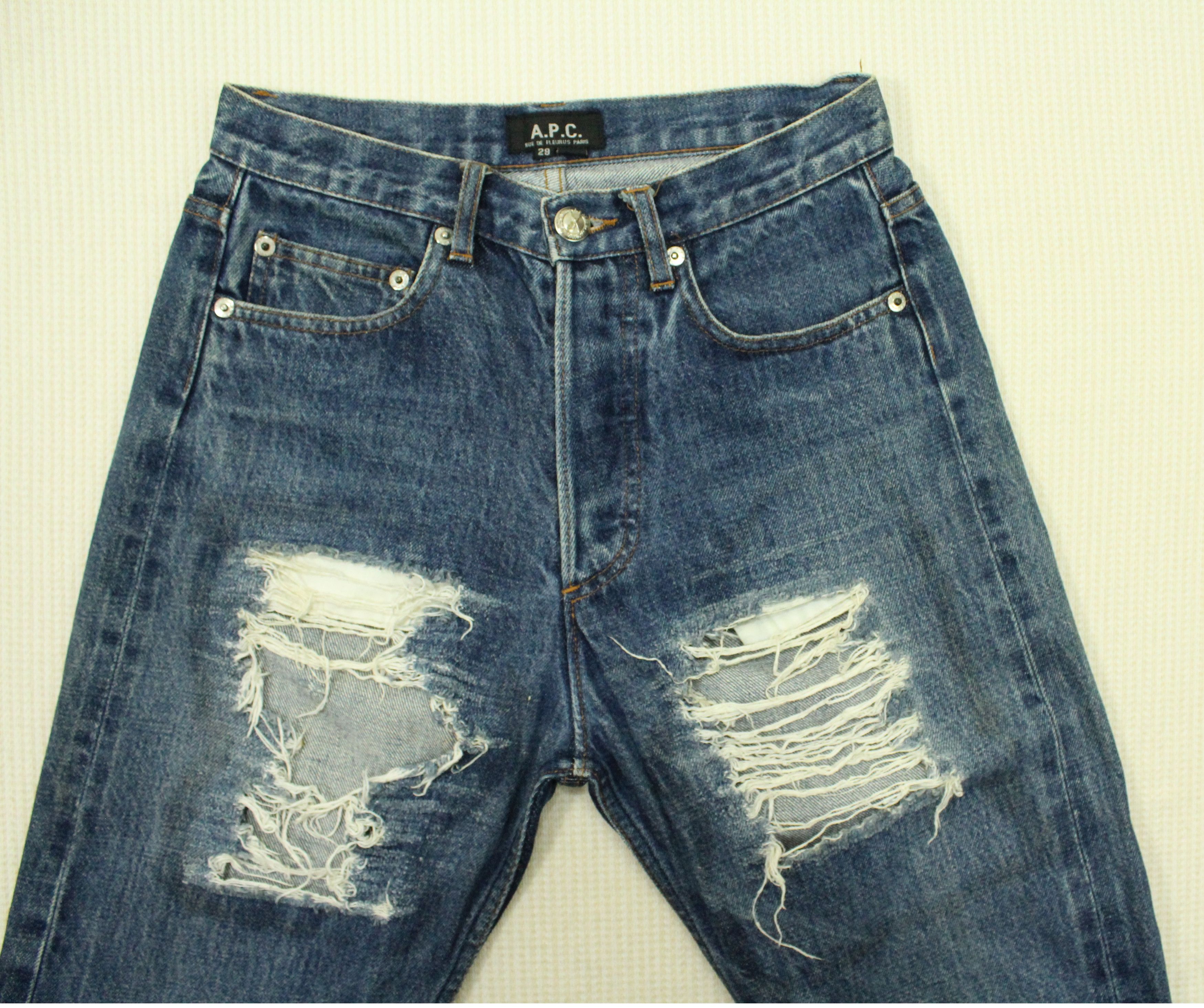 A.P.C. APC Denim Selvedge Distressed Denim Ripped APC Small Size Size US 29 - 3 Thumbnail