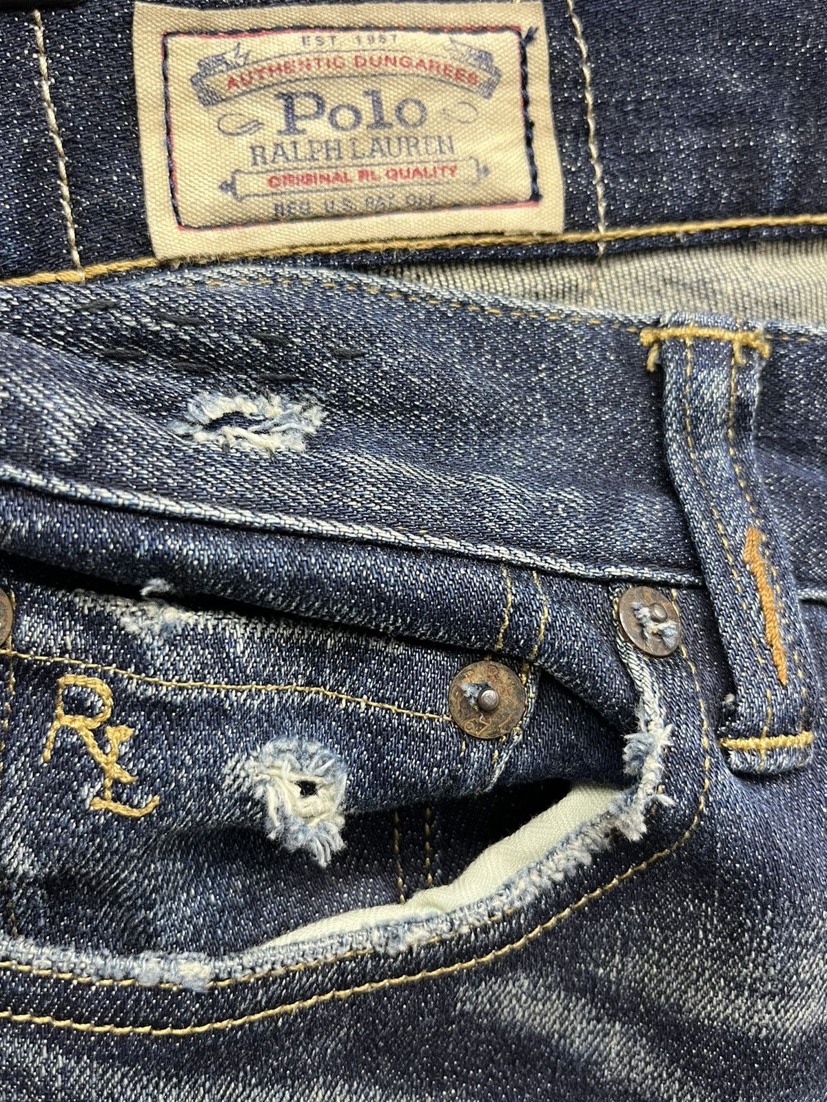 Polo Ralph Lauren POLO RALPH LAUREN TOMPKINS SKINNY Distressed Reworked Denim Size 27" / US 4 / IT 40 - 7 Thumbnail
