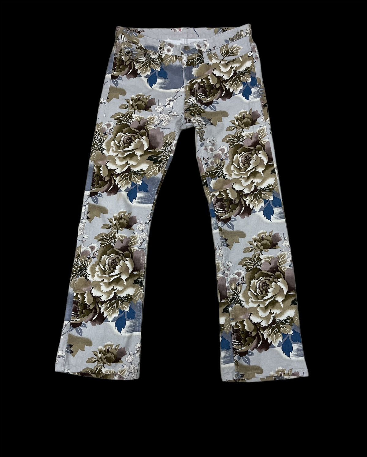 Hysteric Glamour Vintage Glamdy Japan Floral Slim Flare Denim Pants Size US 29 - 1 Thumbnail