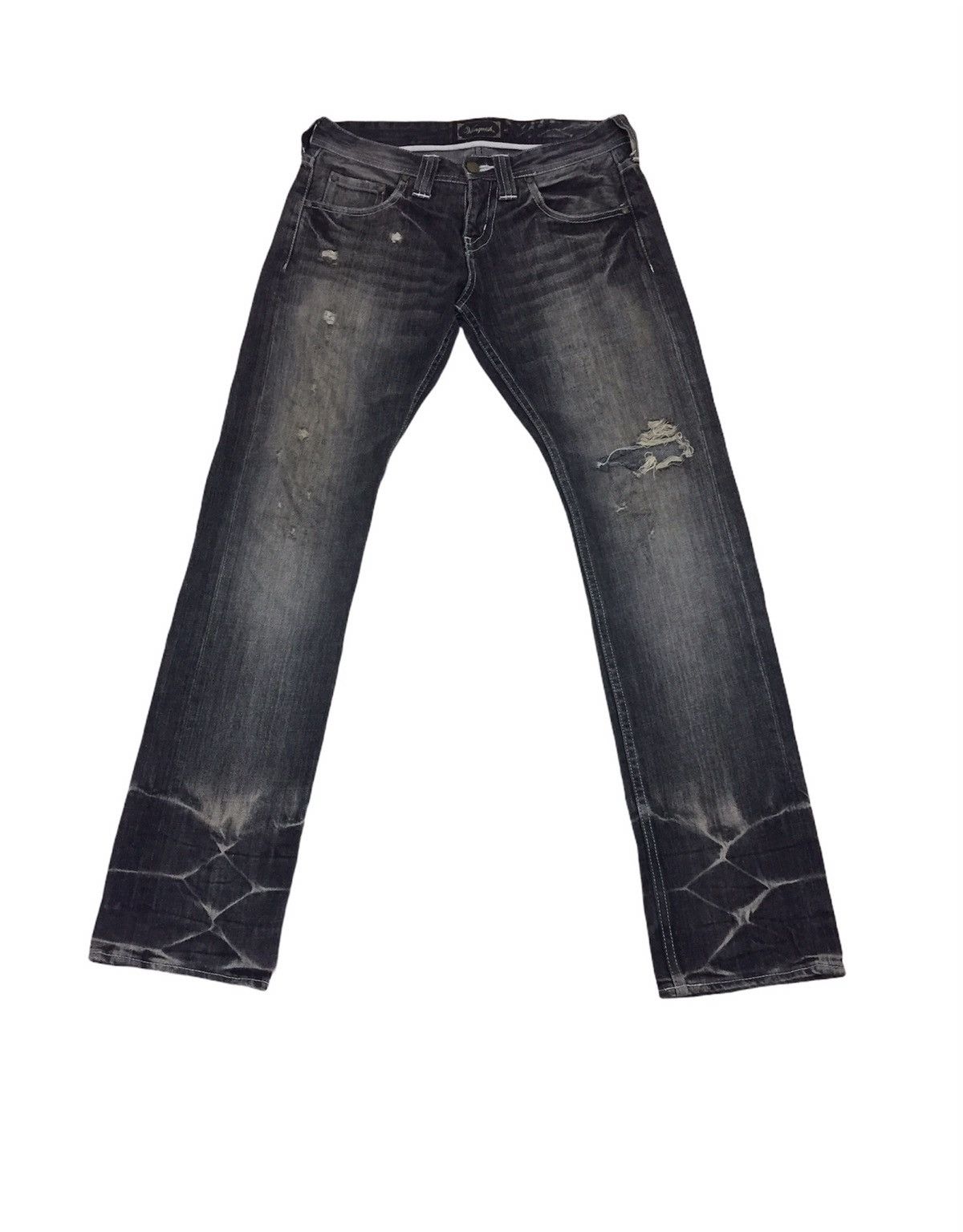 image of Distressed Denim x Vanquish Distressed Vanquish Gennaro Japan Denim in Faded Black, Men's (Size 31)