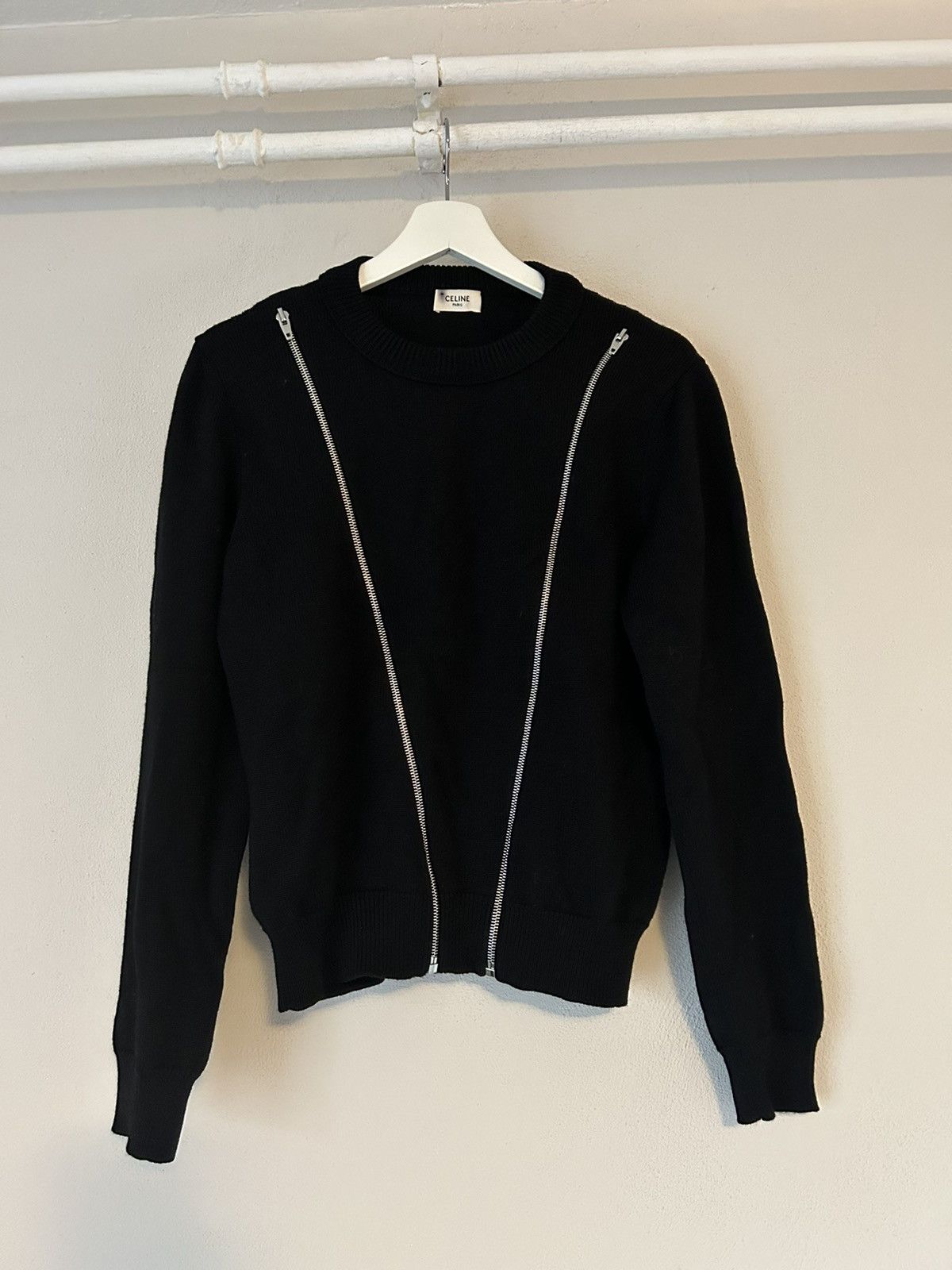 Celine Zipper Wool Sweater Size US S / EU 44-46 / 1 - 1 Thumbnail