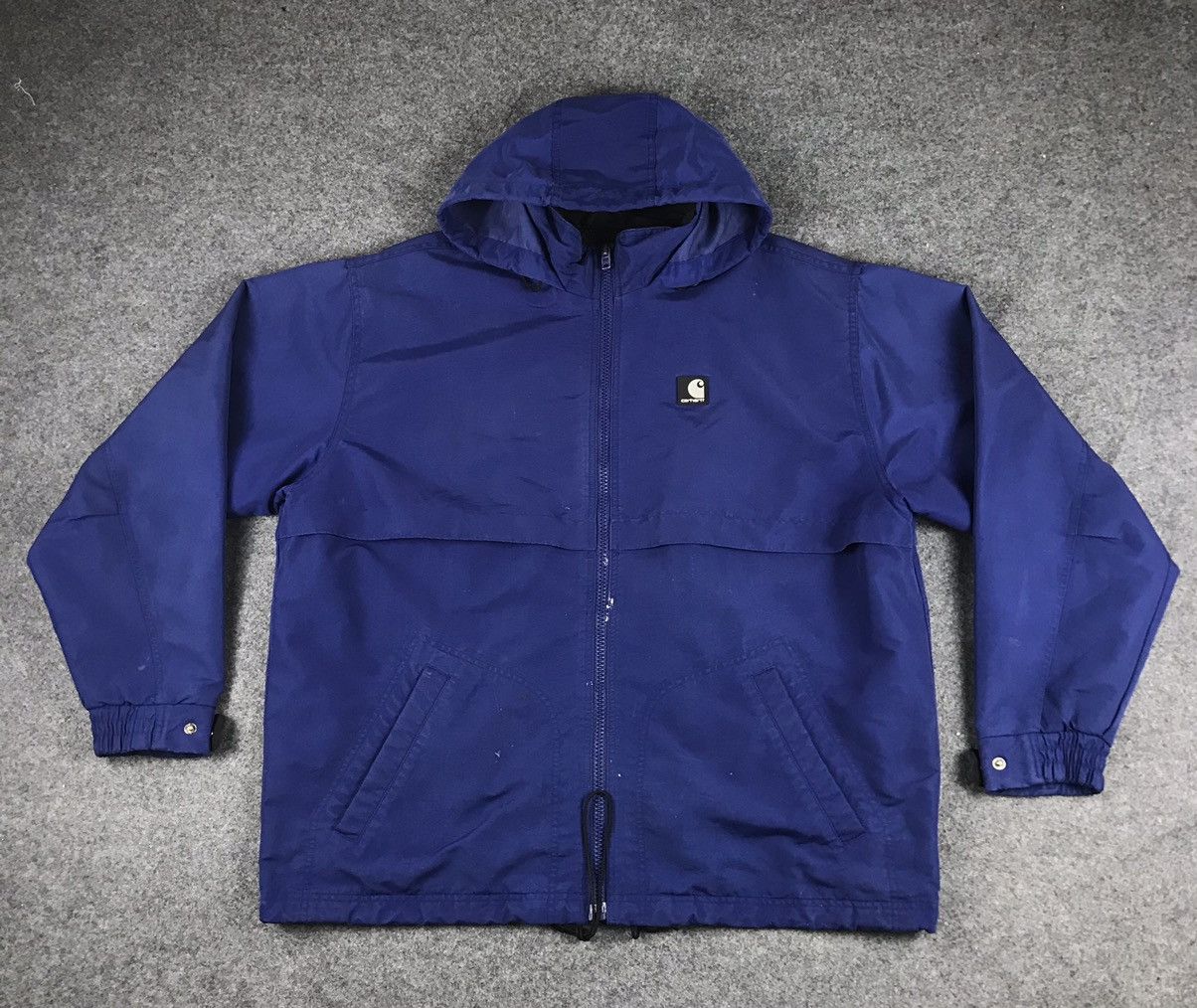 image of Carhartt Full Zipper Jacket With Hoodie in Blue, Men's (Size 2XL)