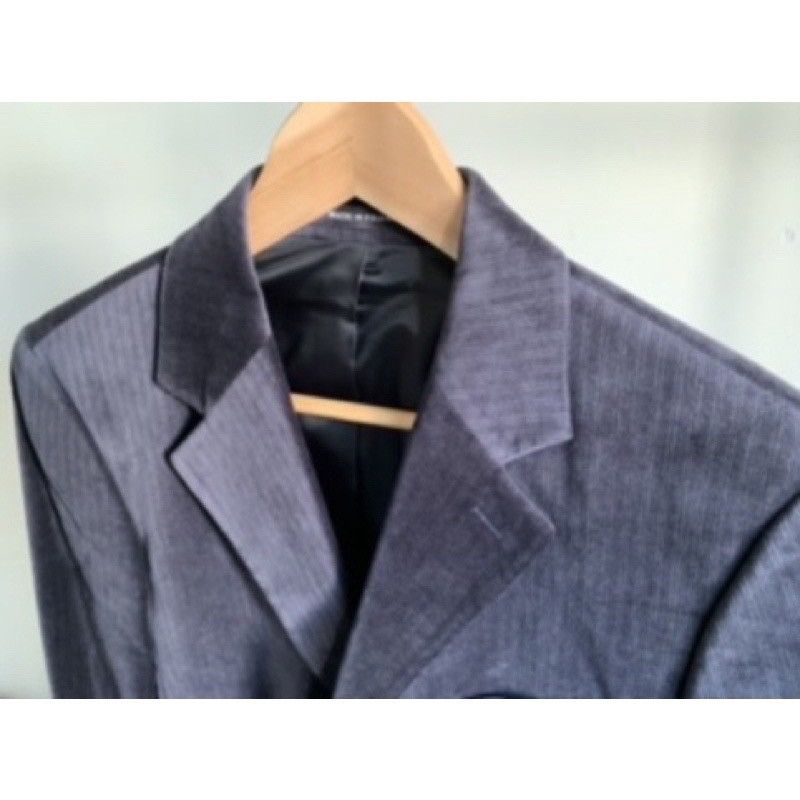 agnes b. Men’s 🇫🇷 agnes b. Pin Striped Velvet Blazer Sz 46/Small Size 36S - 2 Thumbnail