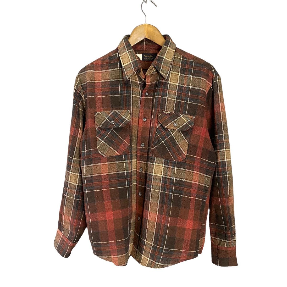 Vintage × Wrangler Vintage 80s wrangler wool flannel Size US L / EU 52-54 / 3 - 1 Thumbnail