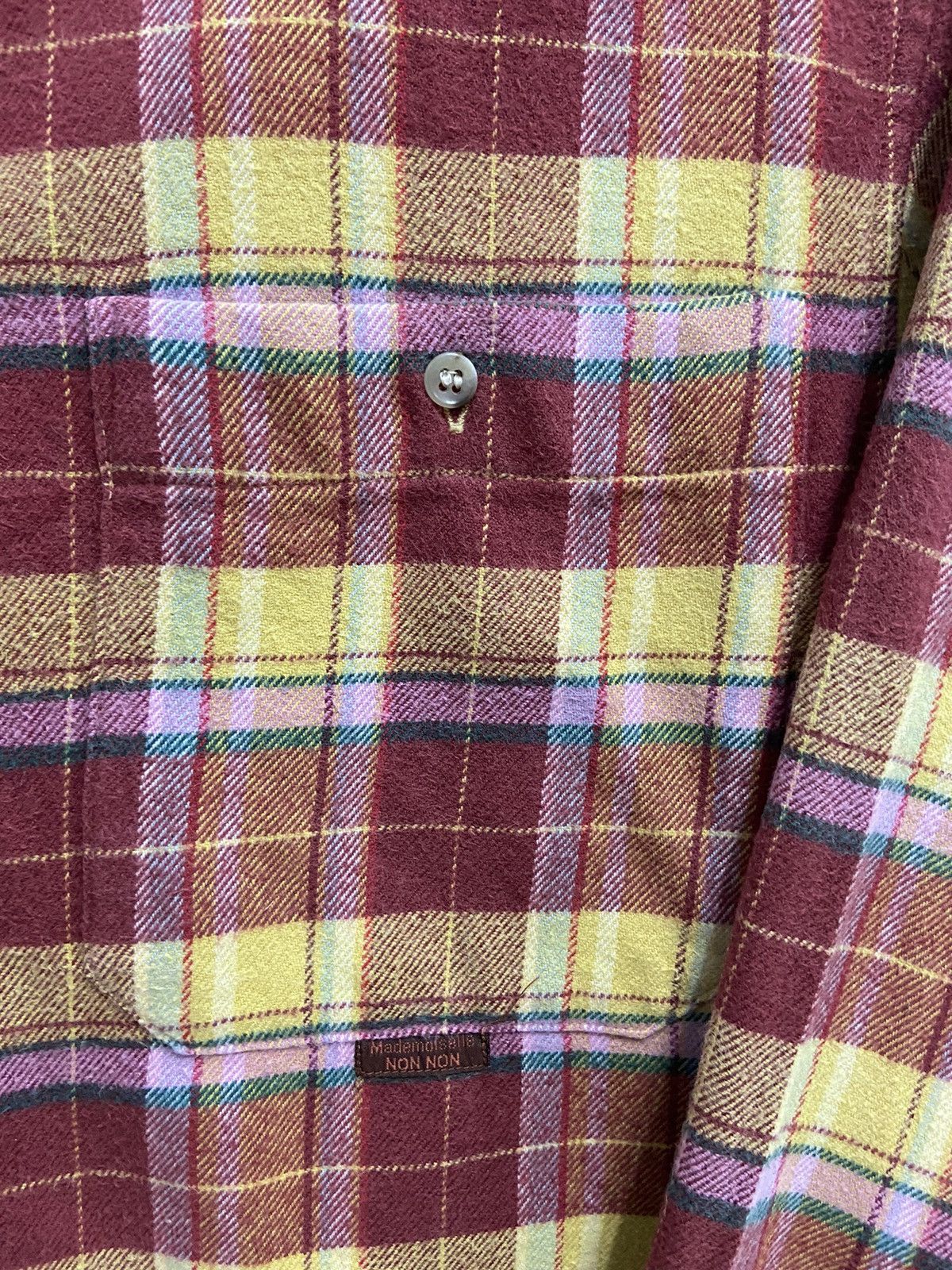 Japanese Brand Vintage Mademoiselle Non Non Flannel single pocket fit M Size US M / EU 48-50 / 2 - 3 Thumbnail
