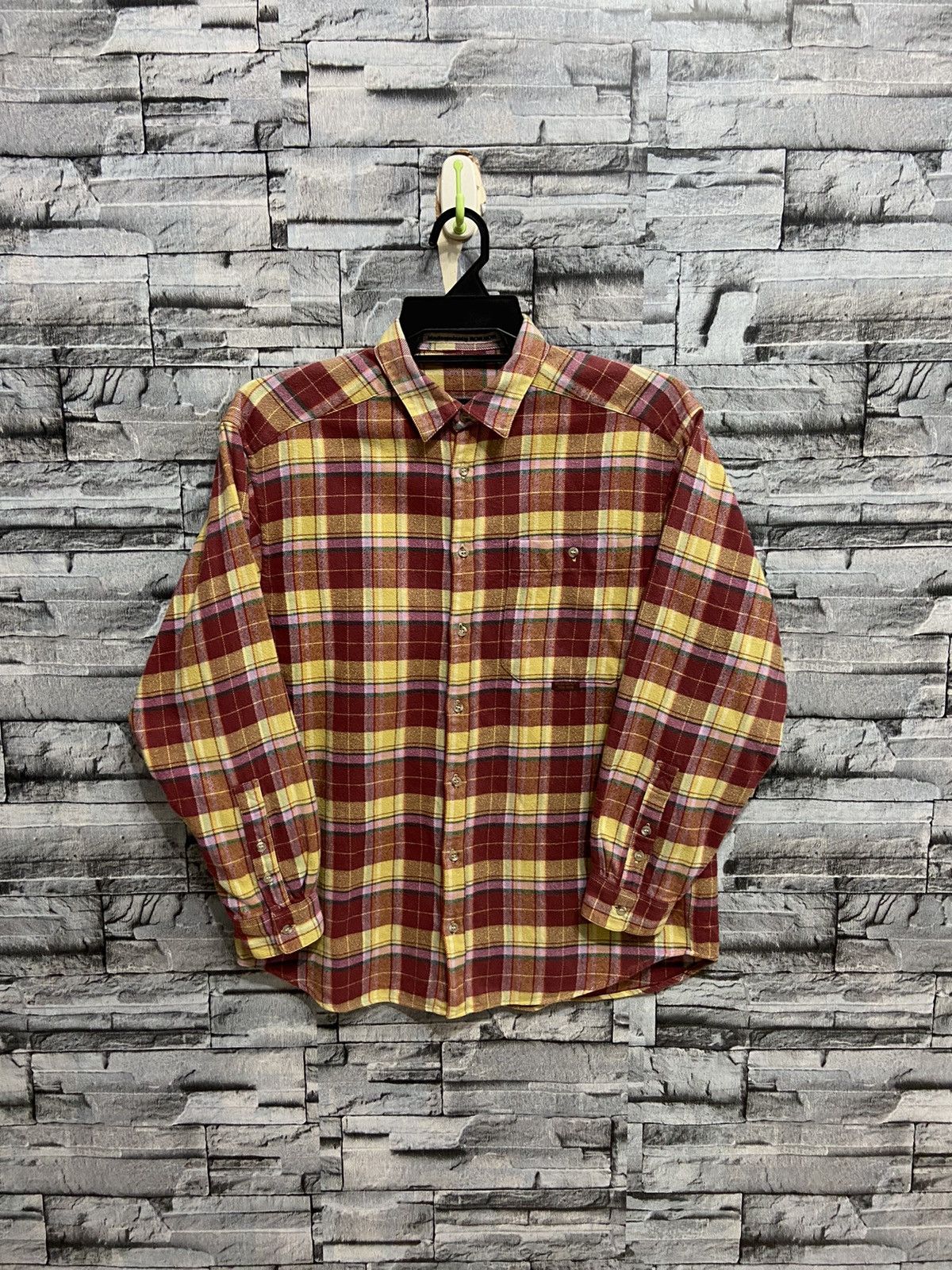 Japanese Brand Vintage Mademoiselle Non Non Flannel single pocket fit M Size US M / EU 48-50 / 2 - 1 Thumbnail