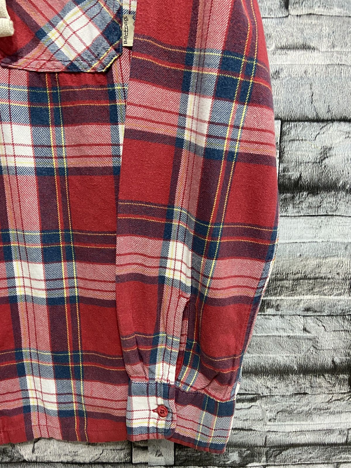 Billabong Vintage Billabong Flannel hoodie double pocket plaid Size US M / EU 48-50 / 2 - 5 Thumbnail