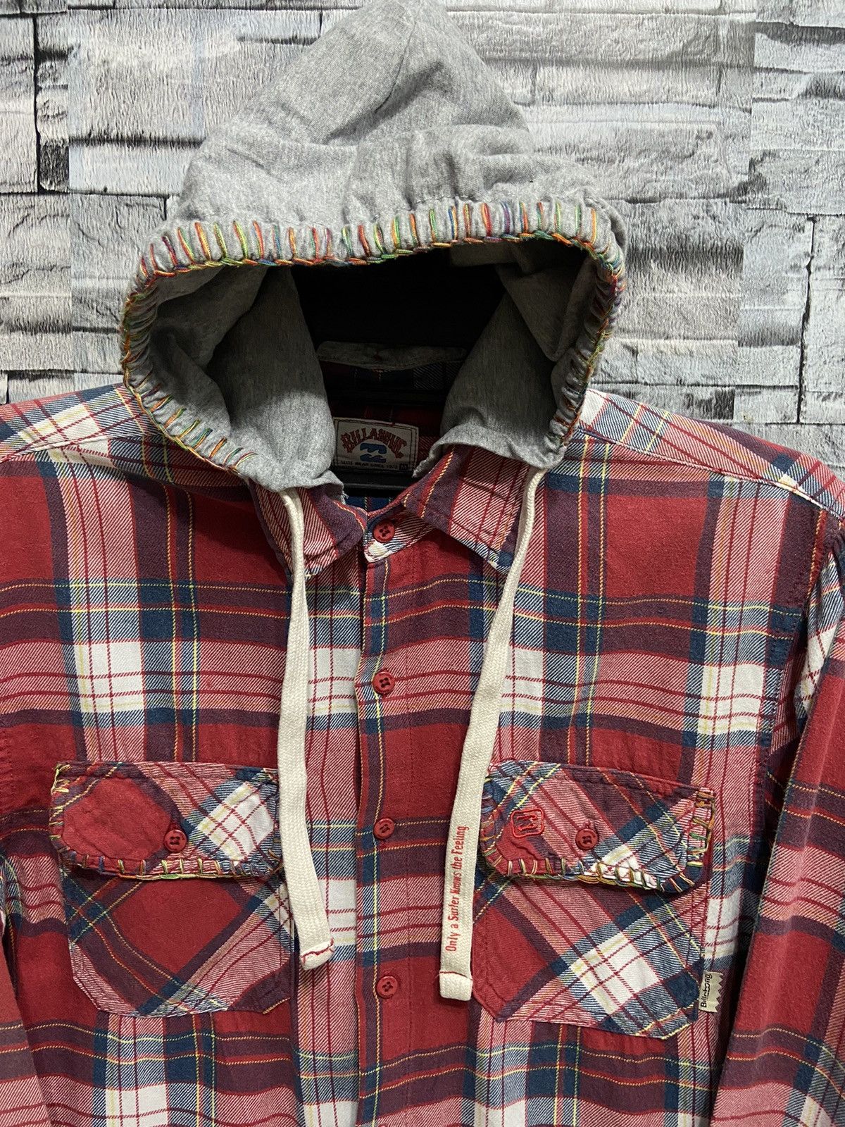 Billabong Vintage Billabong Flannel hoodie double pocket plaid Size US M / EU 48-50 / 2 - 2 Thumbnail