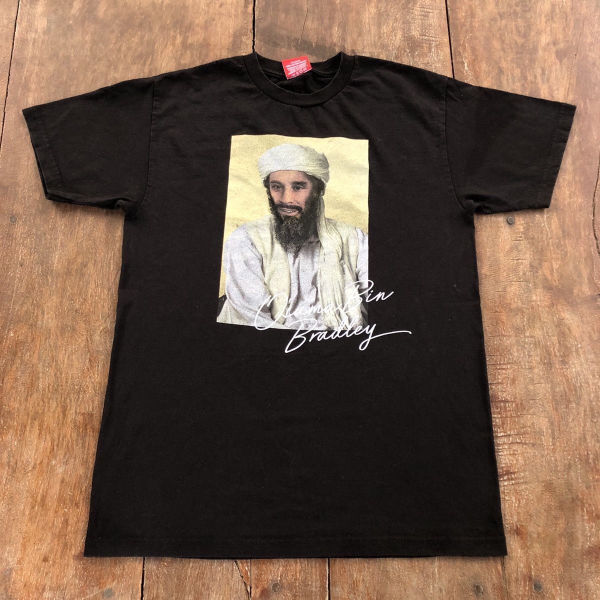 image of Vintage Osama Bin Bradley T Shirt in Black, Men's (Size Medium)