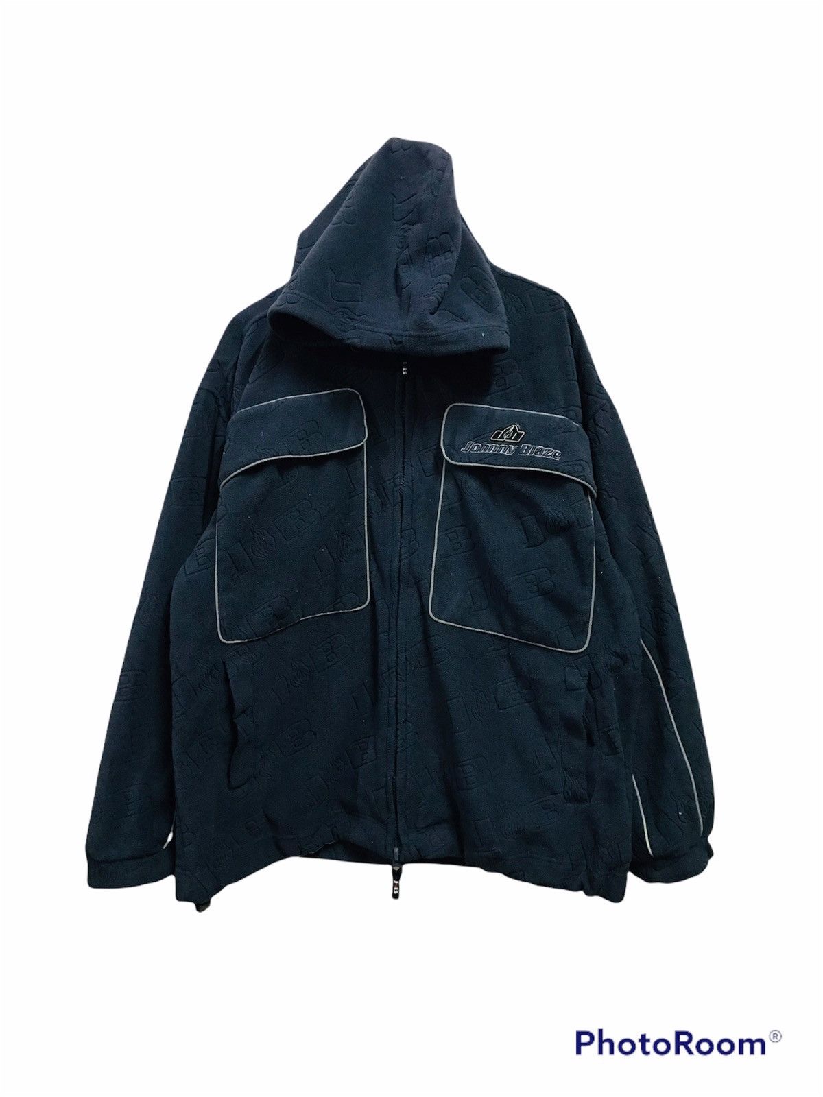 image of Vintage Johnny Blaze Full Zipper Jacket Fleece in Grey, Men's (Size XL)