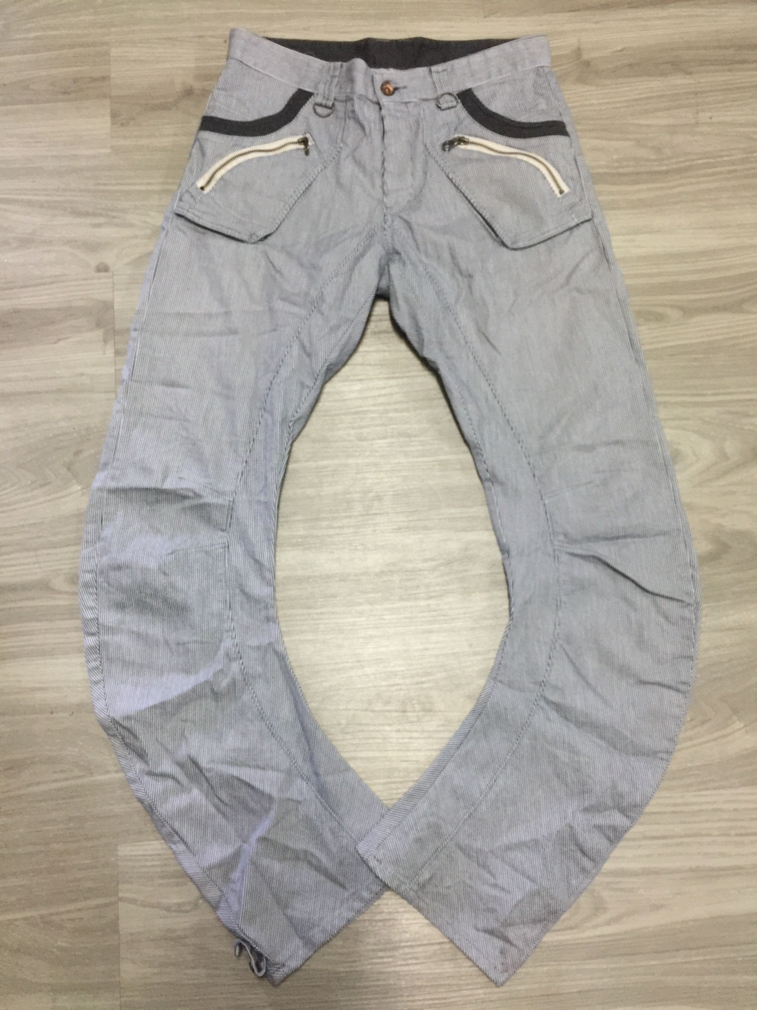 PPFM PPFM Asymmetrical Curve Leg Banana Cut Hickory Bikers Pant Size US 31 - 3 Thumbnail