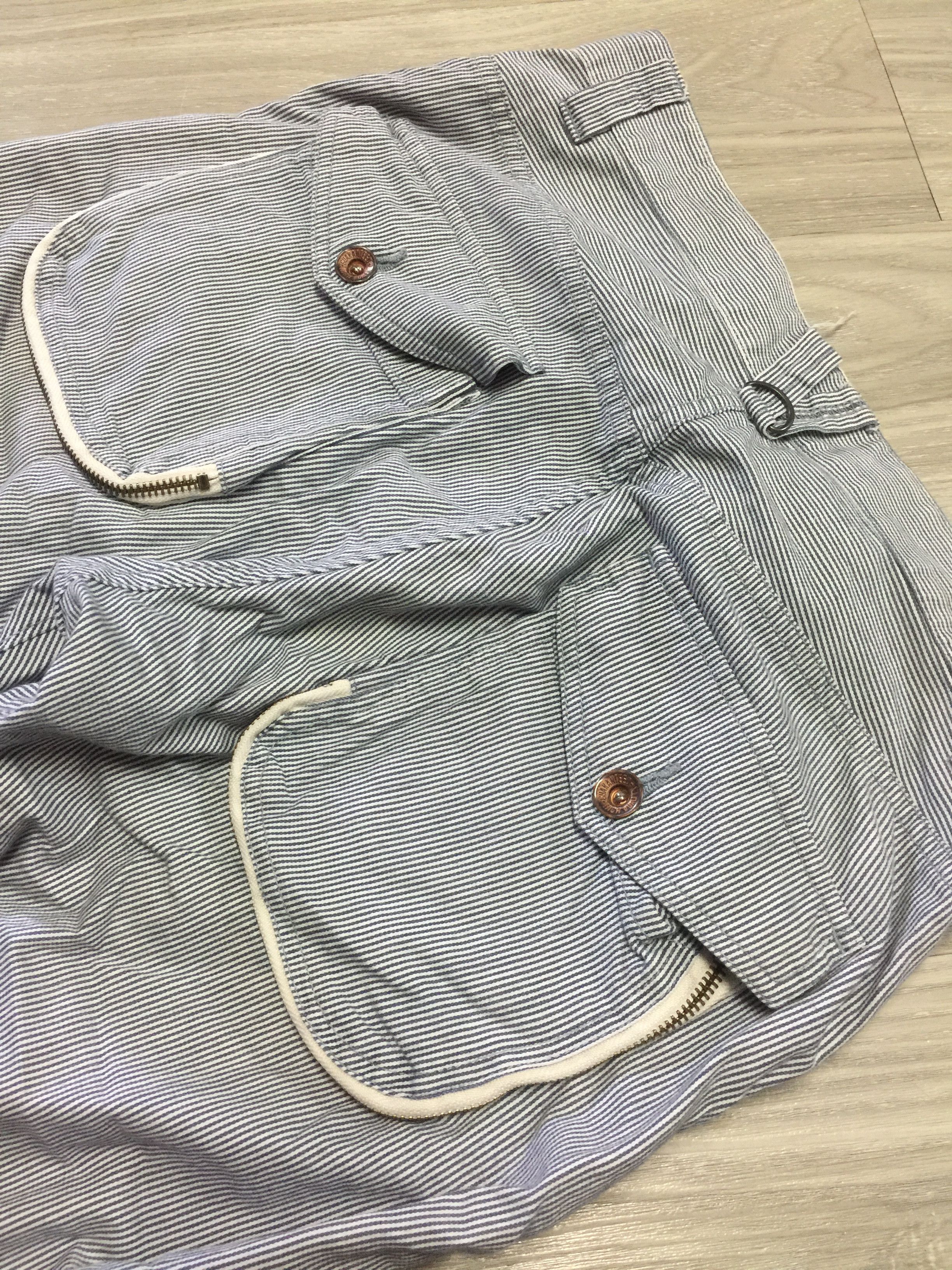 PPFM PPFM Asymmetrical Curve Leg Banana Cut Hickory Bikers Pant Size US 31 - 11 Thumbnail