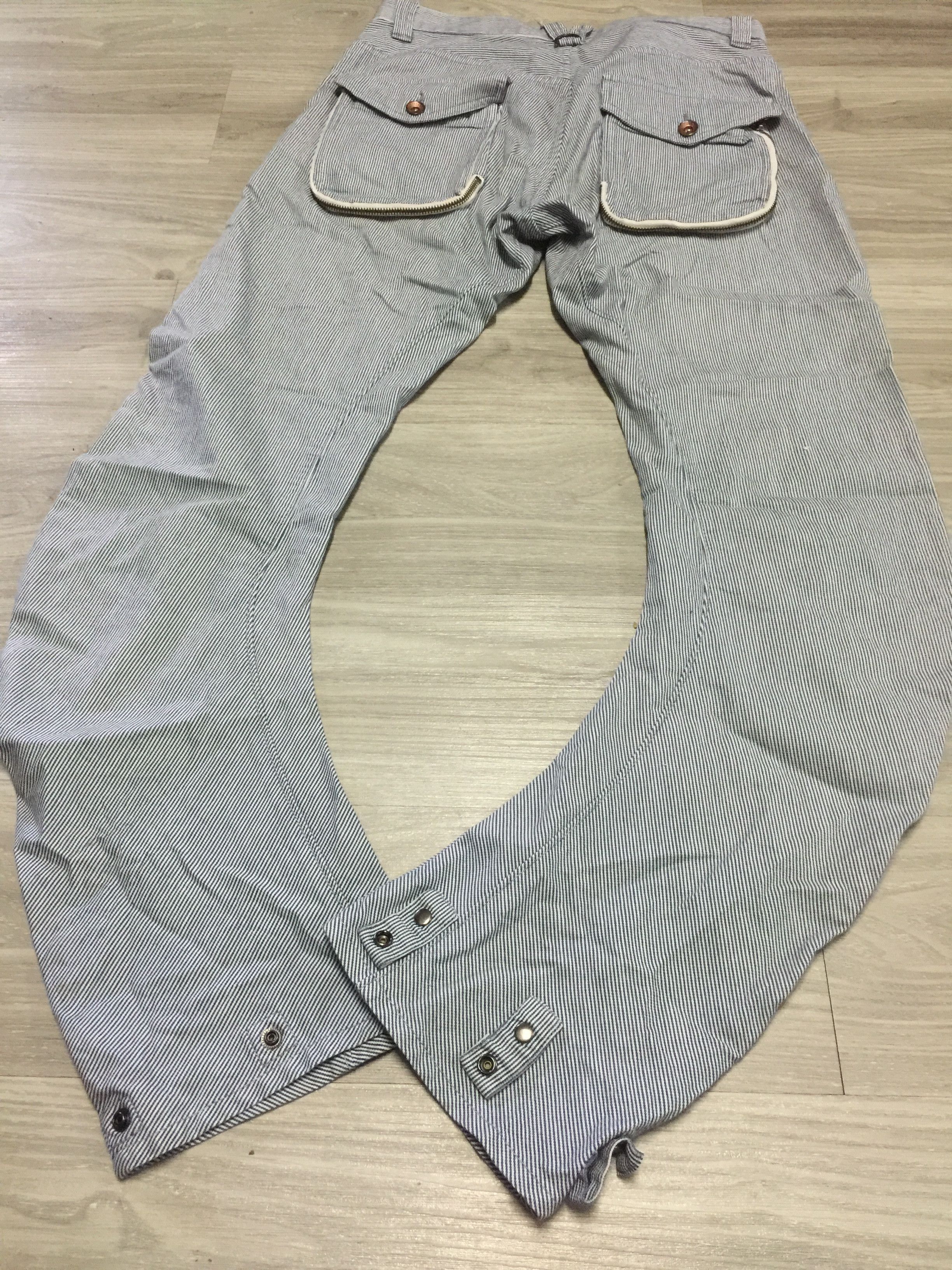 PPFM PPFM Asymmetrical Curve Leg Banana Cut Hickory Bikers Pant Size US 31 - 8 Thumbnail