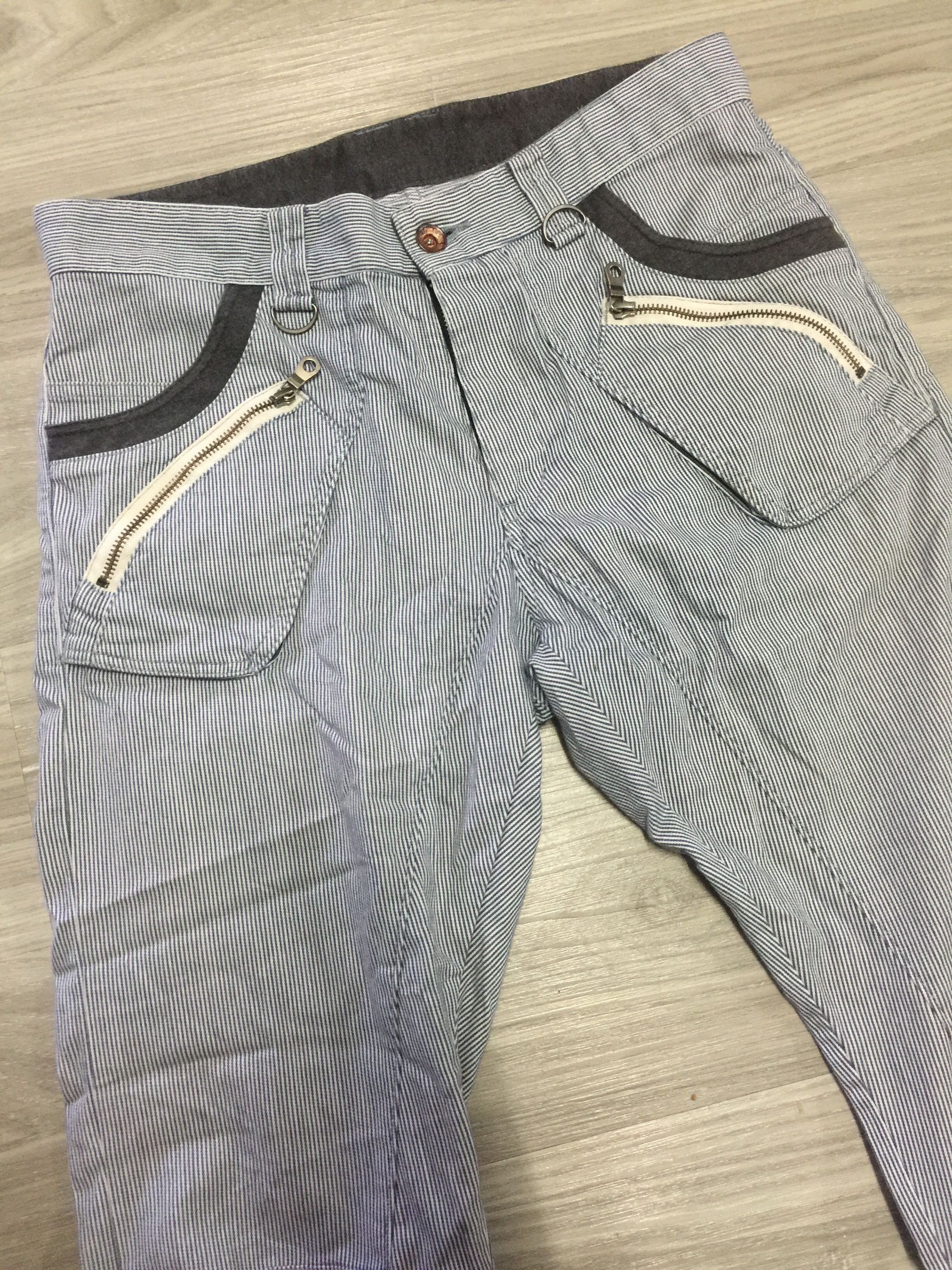 PPFM PPFM Asymmetrical Curve Leg Banana Cut Hickory Bikers Pant Size US 31 - 12 Thumbnail