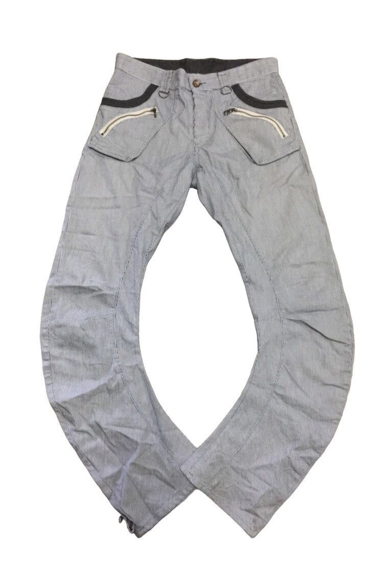 PPFM Asymmetrical Curve Leg Banana Cut Hickory Bikers Pant