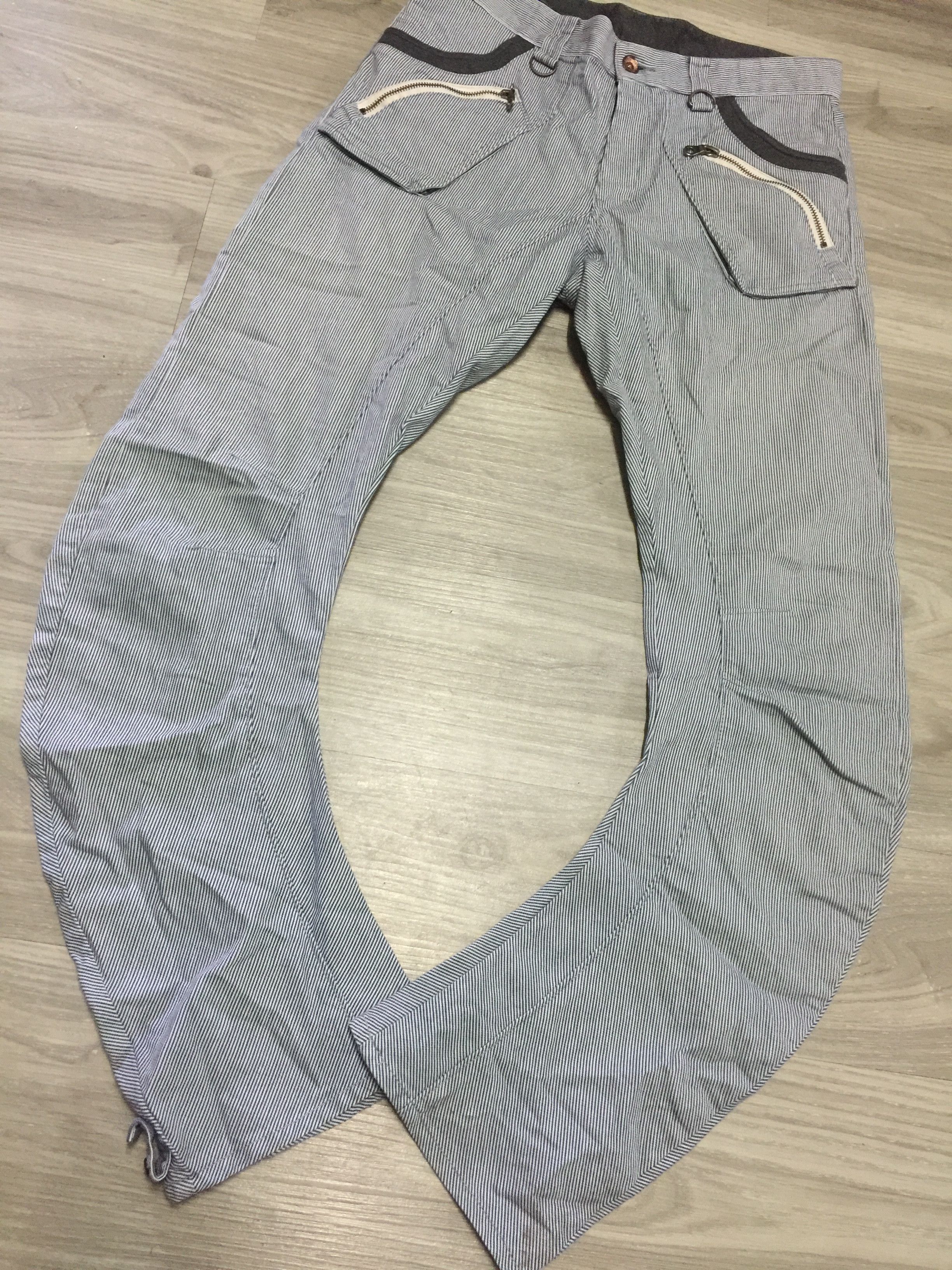 PPFM PPFM Asymmetrical Curve Leg Banana Cut Hickory Bikers Pant Size US 31 - 5 Thumbnail