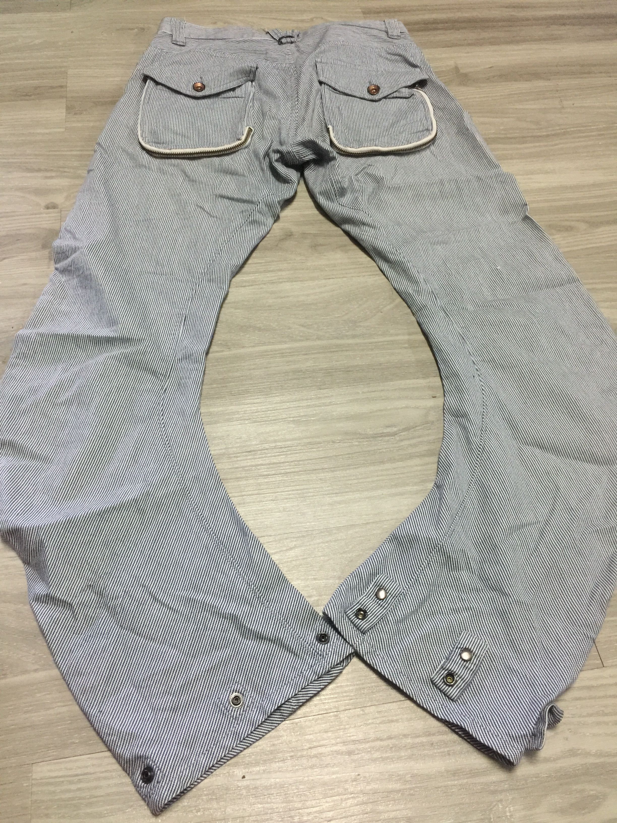 PPFM PPFM Asymmetrical Curve Leg Banana Cut Hickory Bikers Pant Size US 31 - 7 Thumbnail