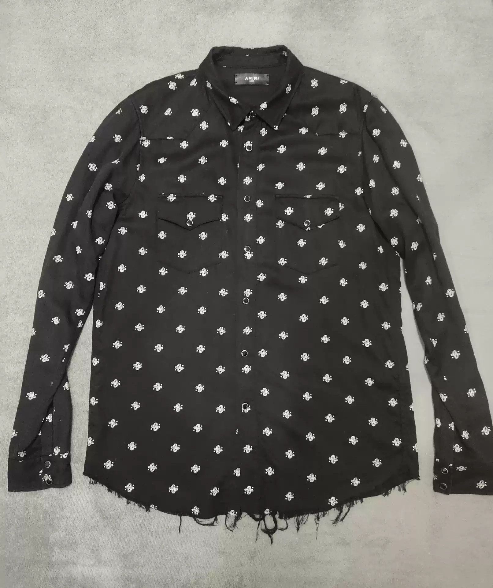 AMIRI 17ss Bandana Distressed Shirt