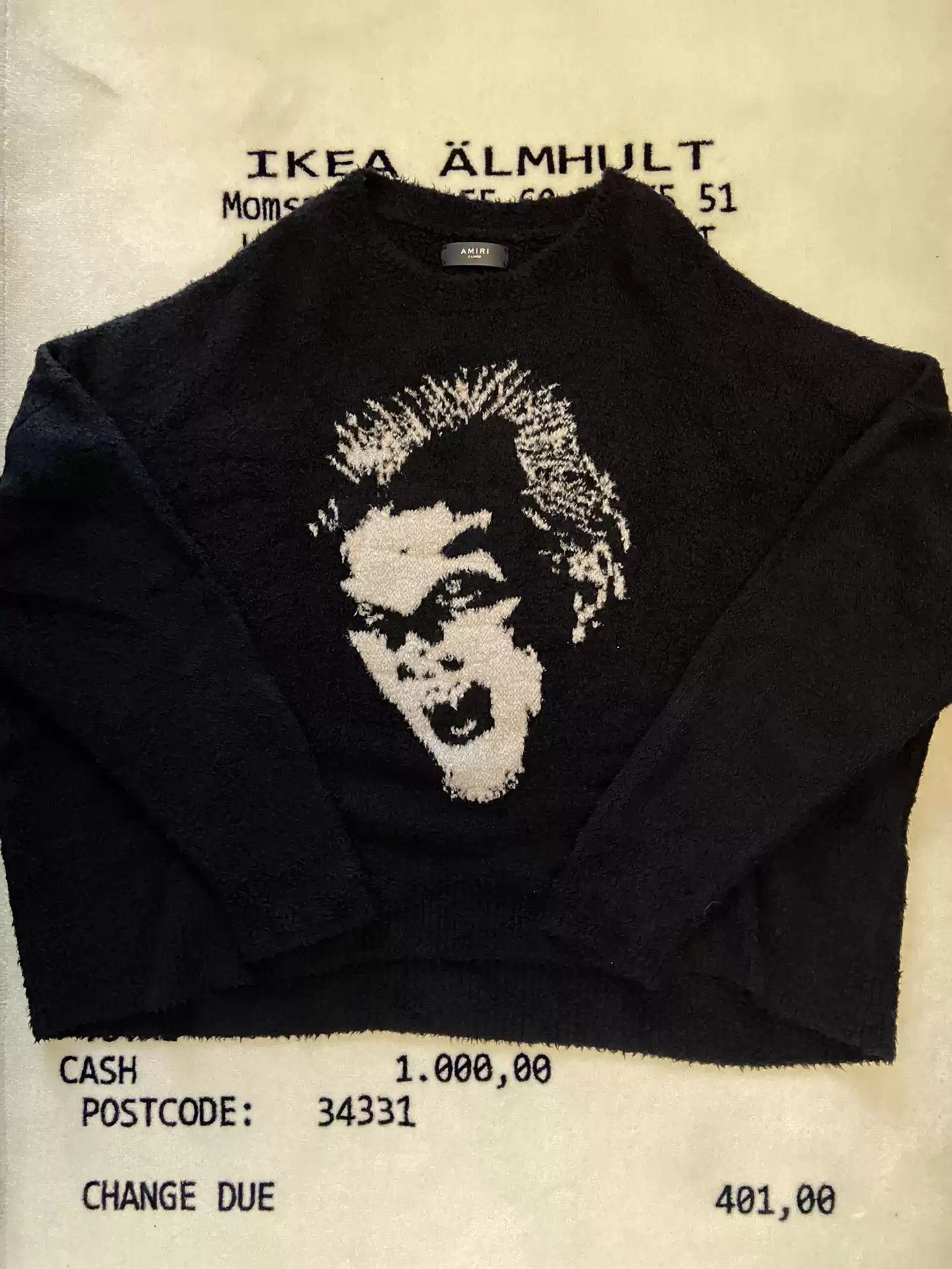 image of Amiri 18Fw The Lost Boys Sweater in Black, Men's (Size XL)